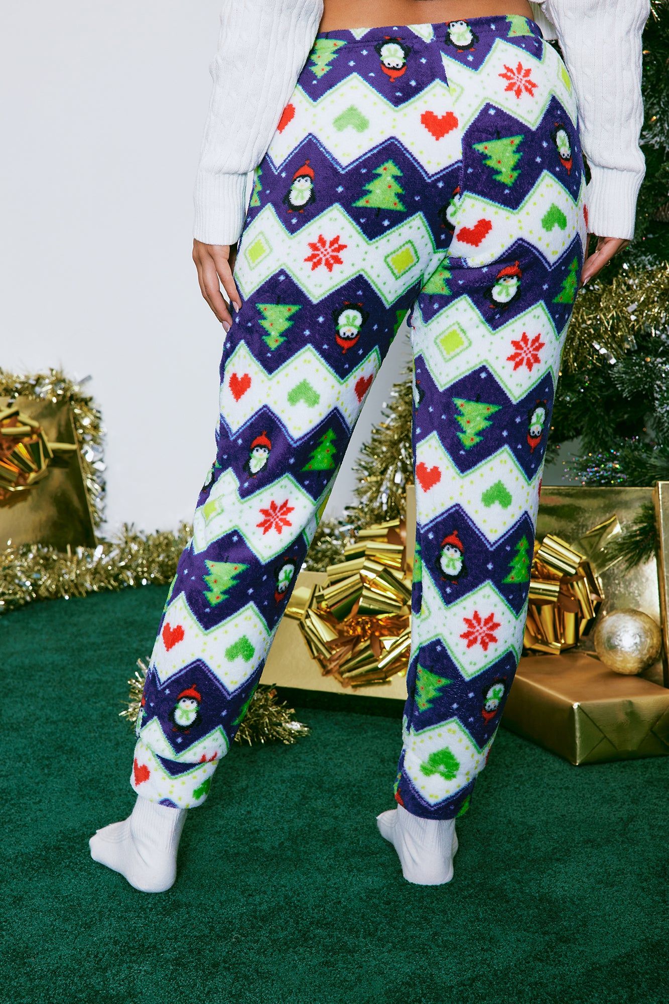 Christmas Love Plush PJ Joggers - Navy/combo sold by Fashion Nova product image thumbnail 3