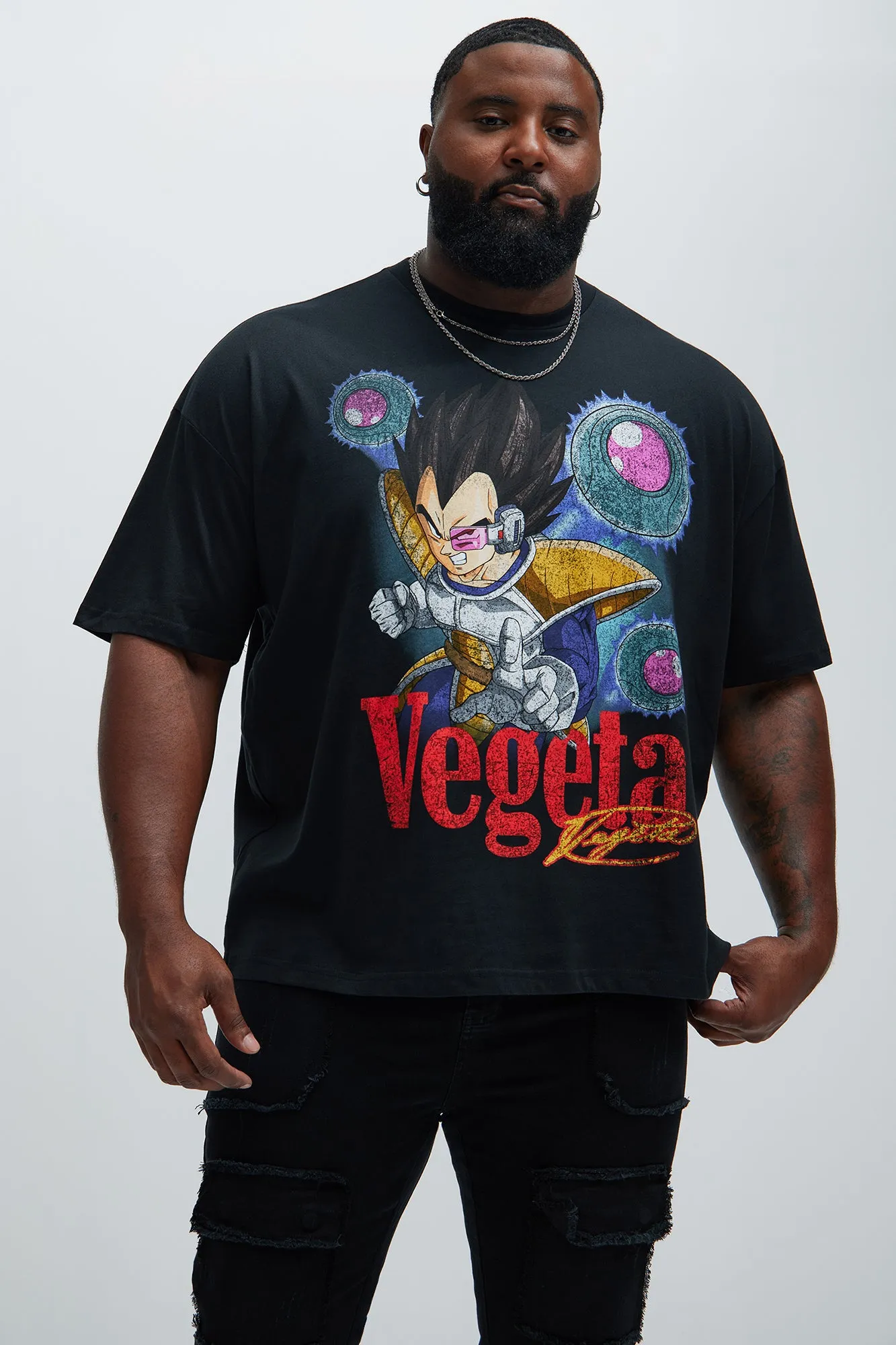 Dragon Ball Z Vegeta's Arrival Oversize Short Sleeve Tee - Black sold by Fashion Nova product image thumbnail 4