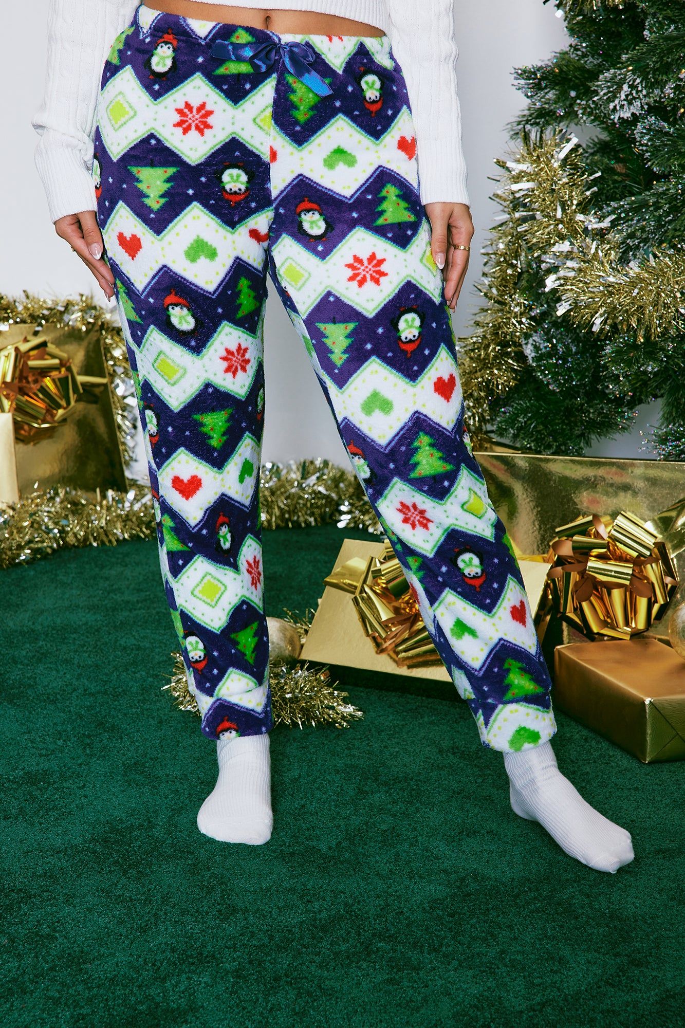 Christmas Love Plush PJ Joggers - Navy/combo sold by Fashion Nova product image thumbnail 2