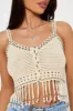 Island Vibes Beaded Crochet Top - Cream/combo sold by Fashion Nova