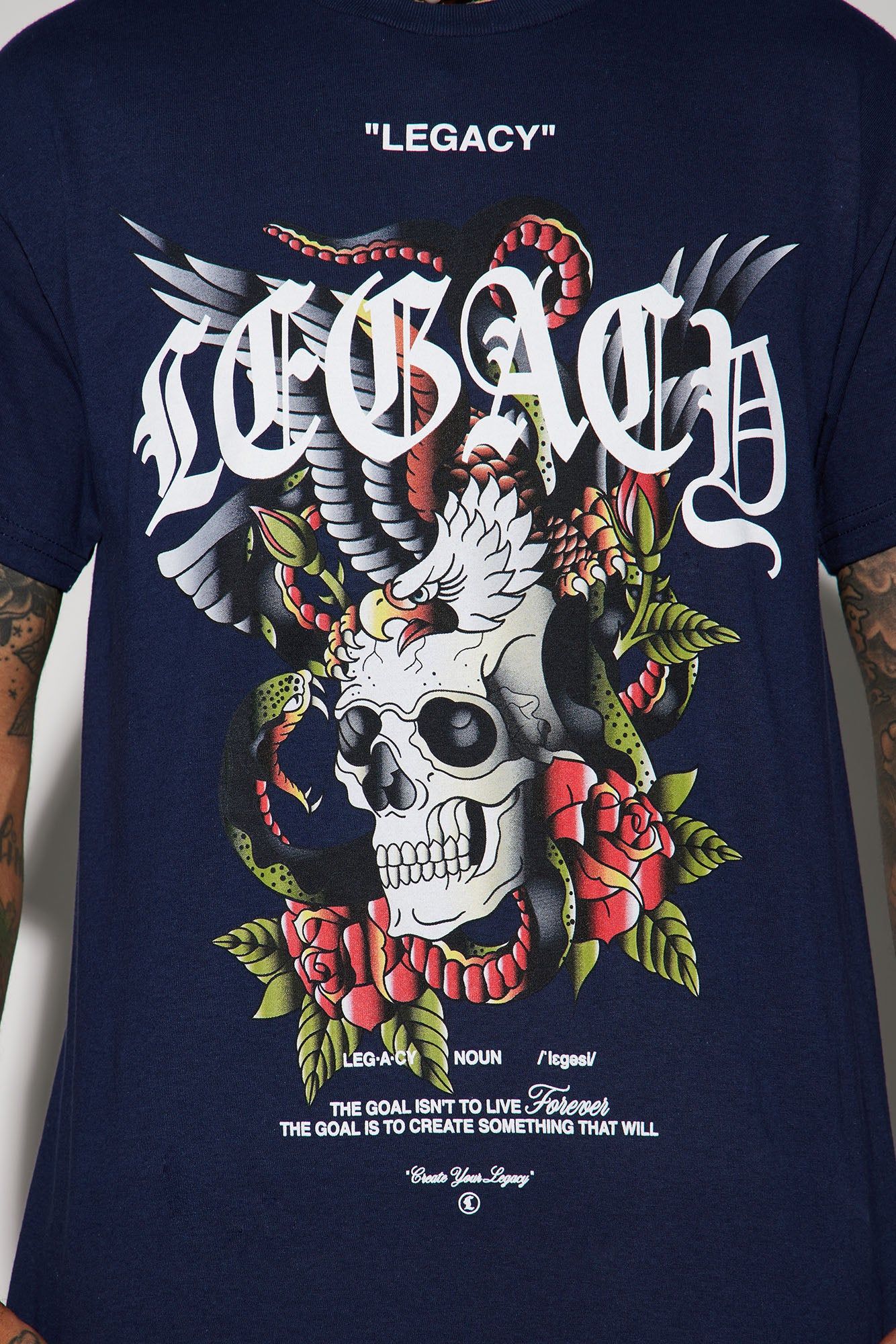 Legacy Short Sleeve Tee - Navy sold by Fashion Nova product image thumbnail 3