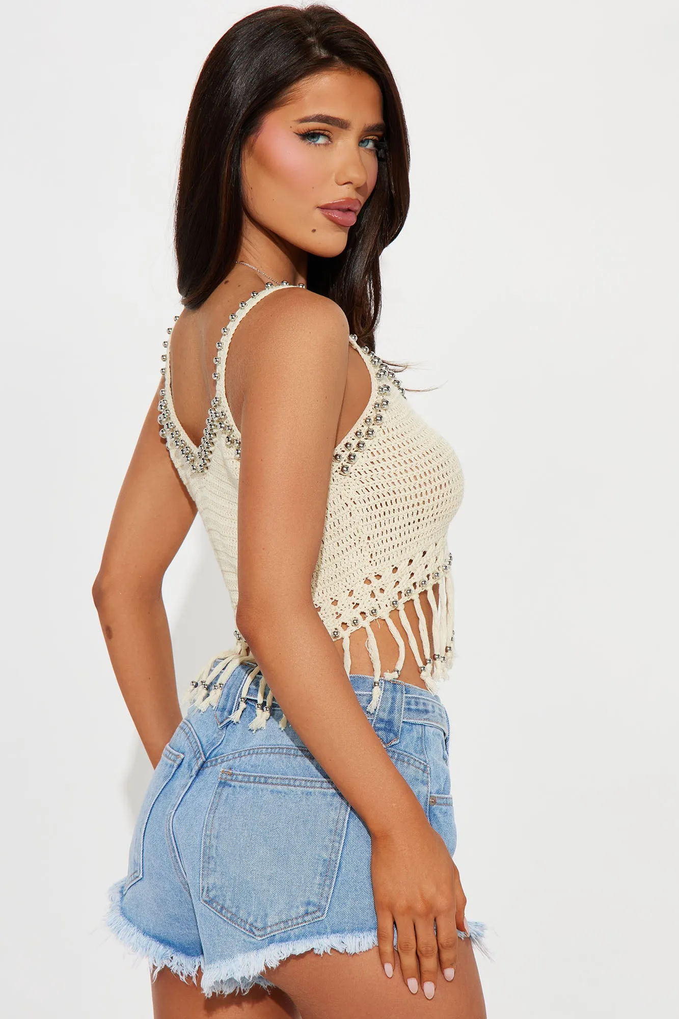 Island Vibes Beaded Crochet Top - Cream/combo sold by Fashion Nova product image thumbnail 4