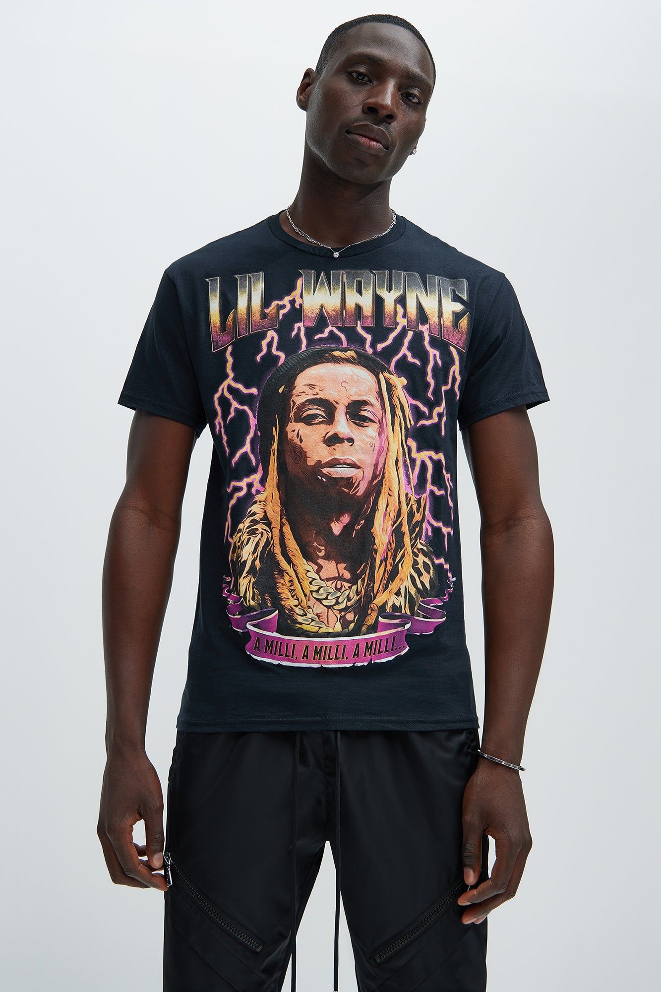 Lil Wayne A Milli Short Sleeve Tee - Black sold by Fashion Nova