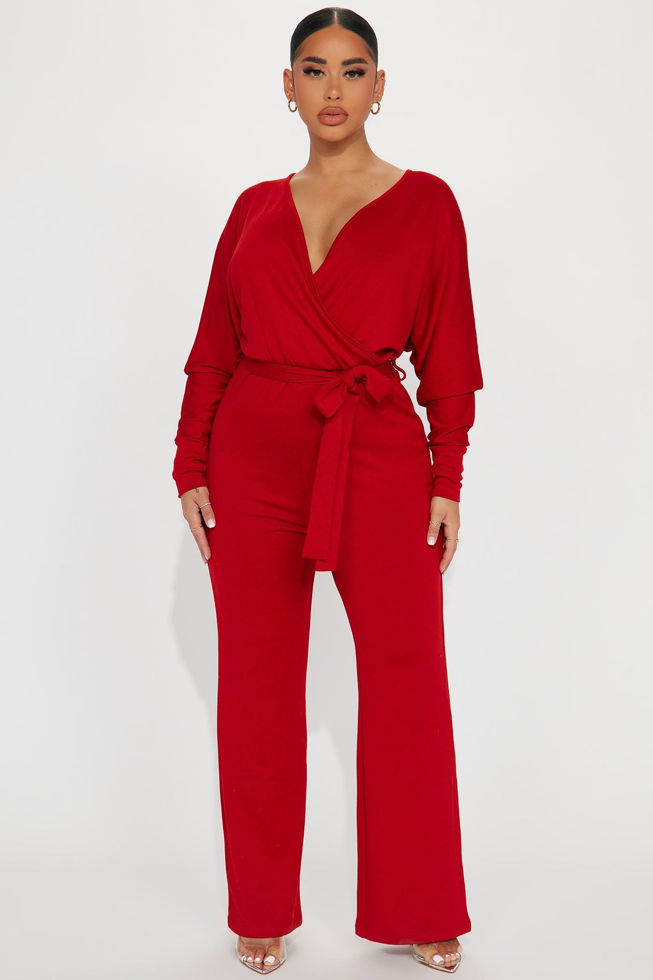 See Me Through Jumpsuit - Red sold by Fashion Nova
