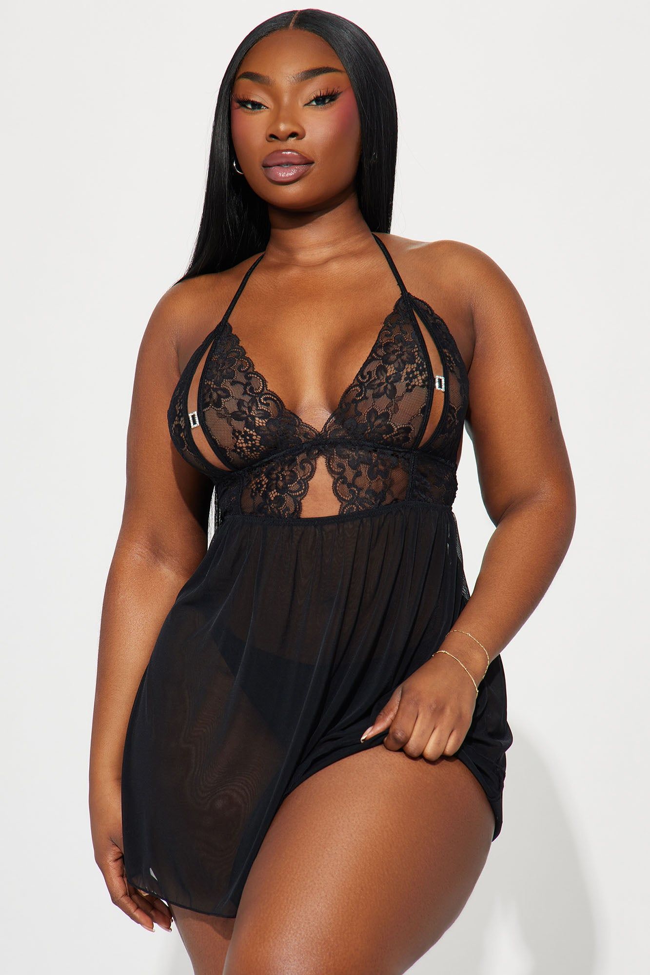 Only You Lace Babydoll - Black sold by Fashion Nova product image thumbnail 3