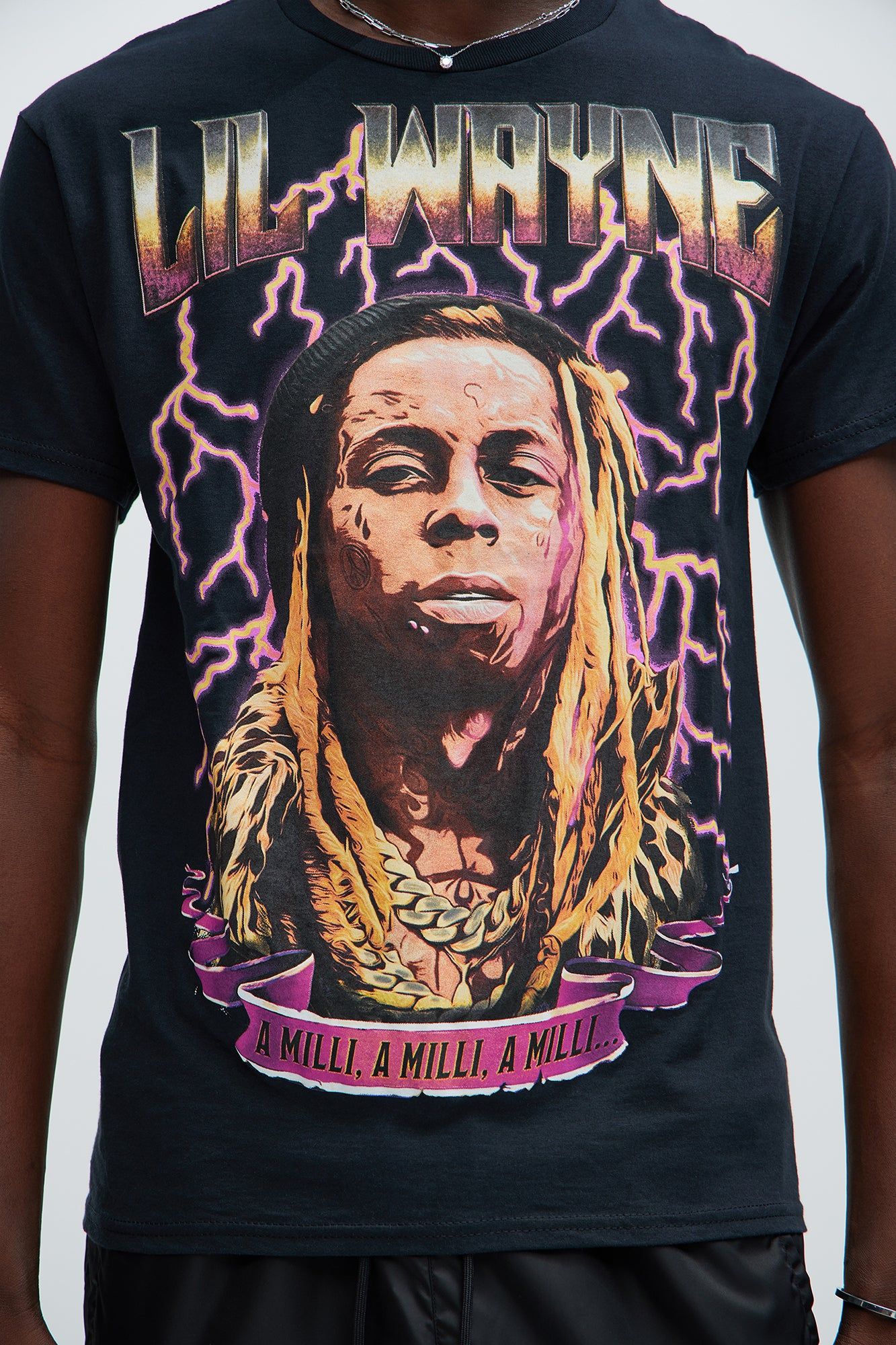 Lil Wayne A Milli Short Sleeve Tee - Black sold by Fashion Nova product image thumbnail 3