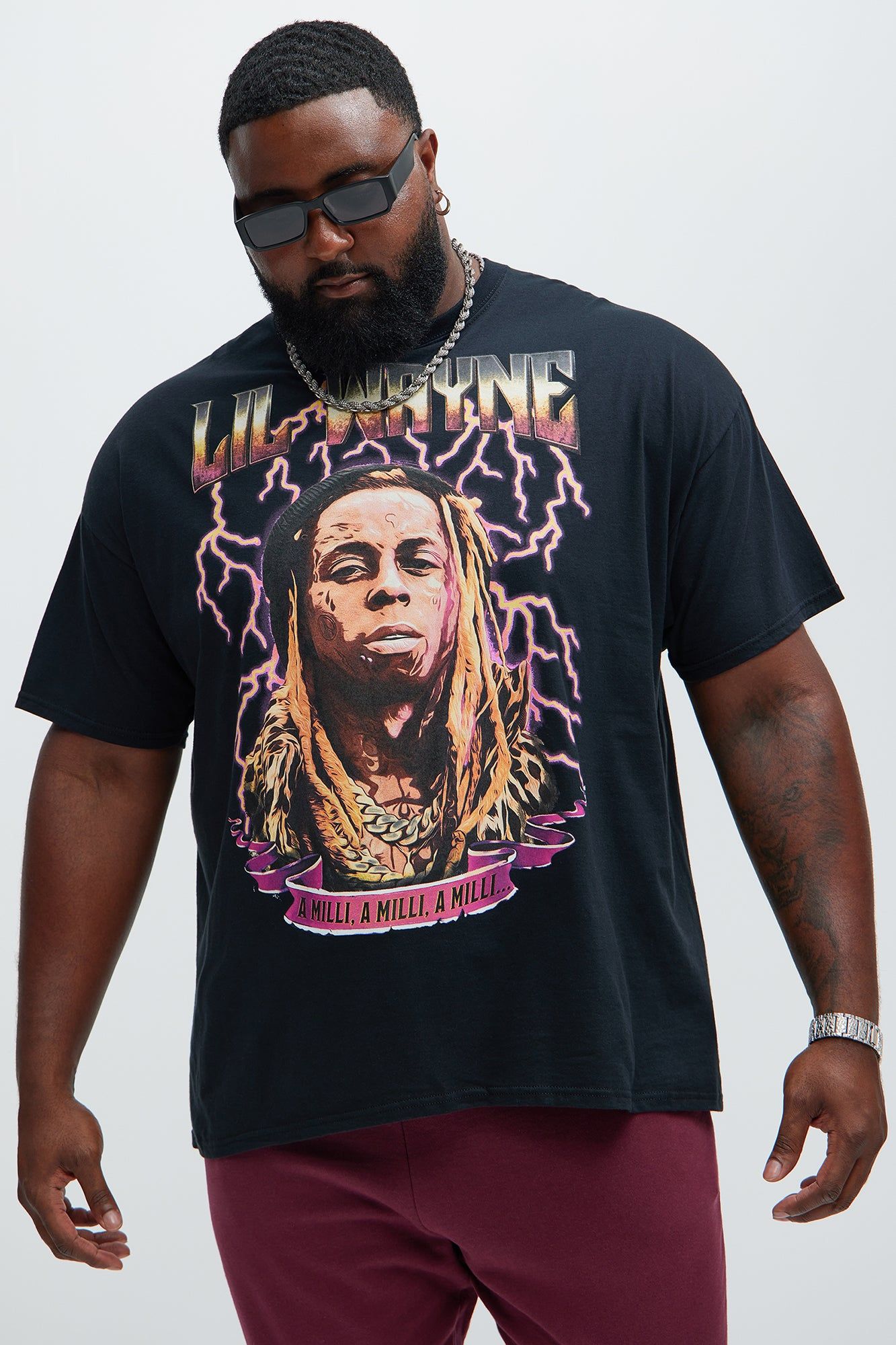 Lil Wayne A Milli Short Sleeve Tee - Black sold by Fashion Nova product image thumbnail 4
