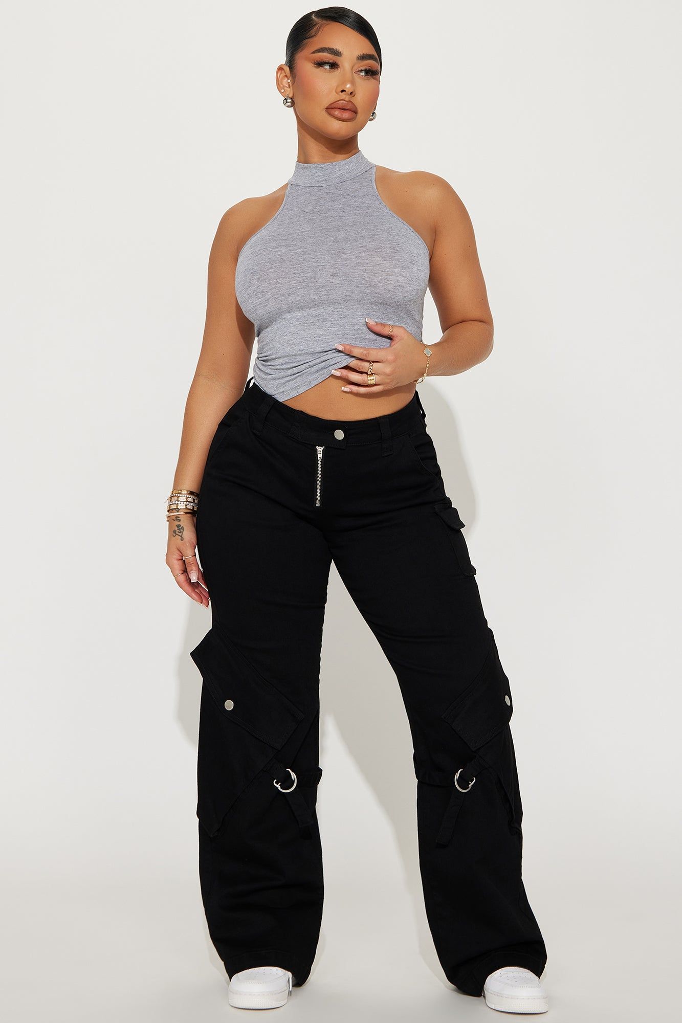 Myra Mock Neck Tank Top - Heather Grey sold by Fashion Nova product image thumbnail 2