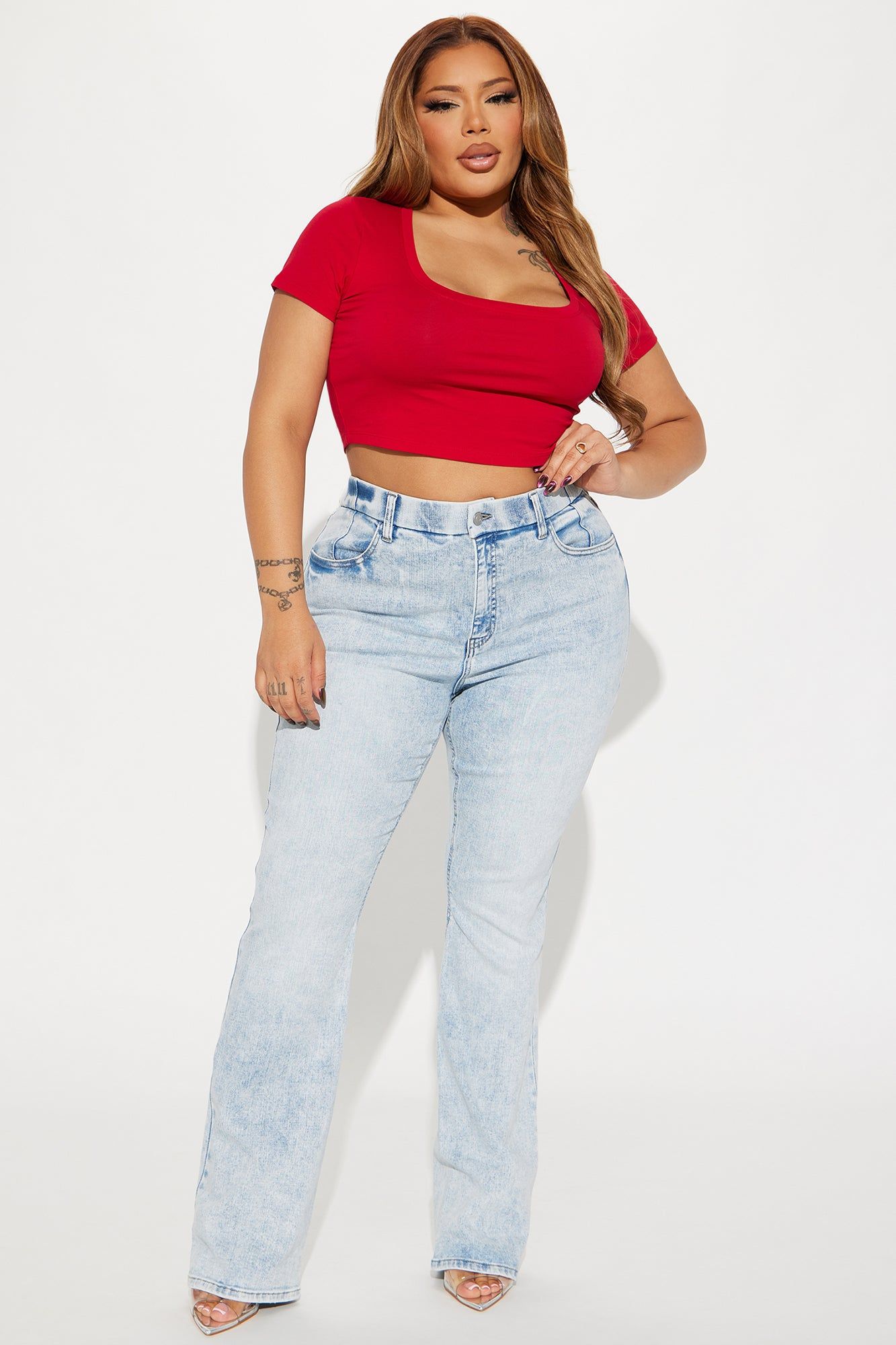She Stands Out Tummy Control Bootcut Jeans - Light Wash sold by Fashion Nova product image thumbnail 4
