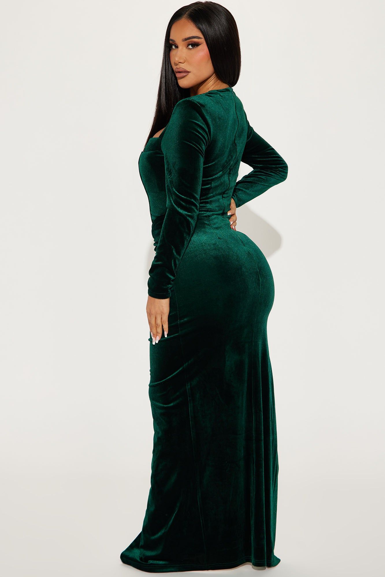 Fiona Velvet Maxi Dress - Hunter sold by Fashion Nova product image thumbnail 3
