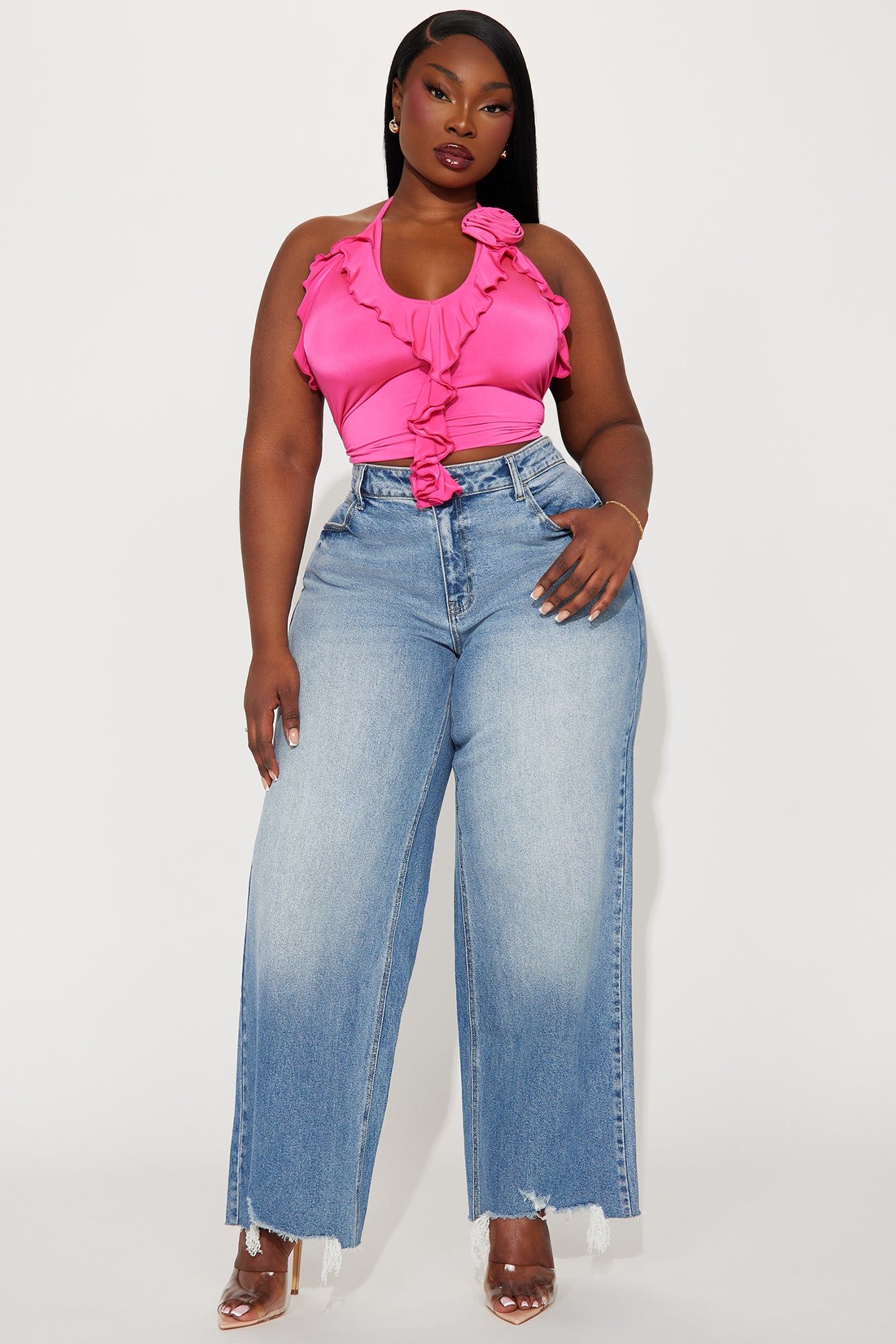 Sippin Rosé Ruffle Top - Hot Pink sold by Fashion Nova product image thumbnail 5