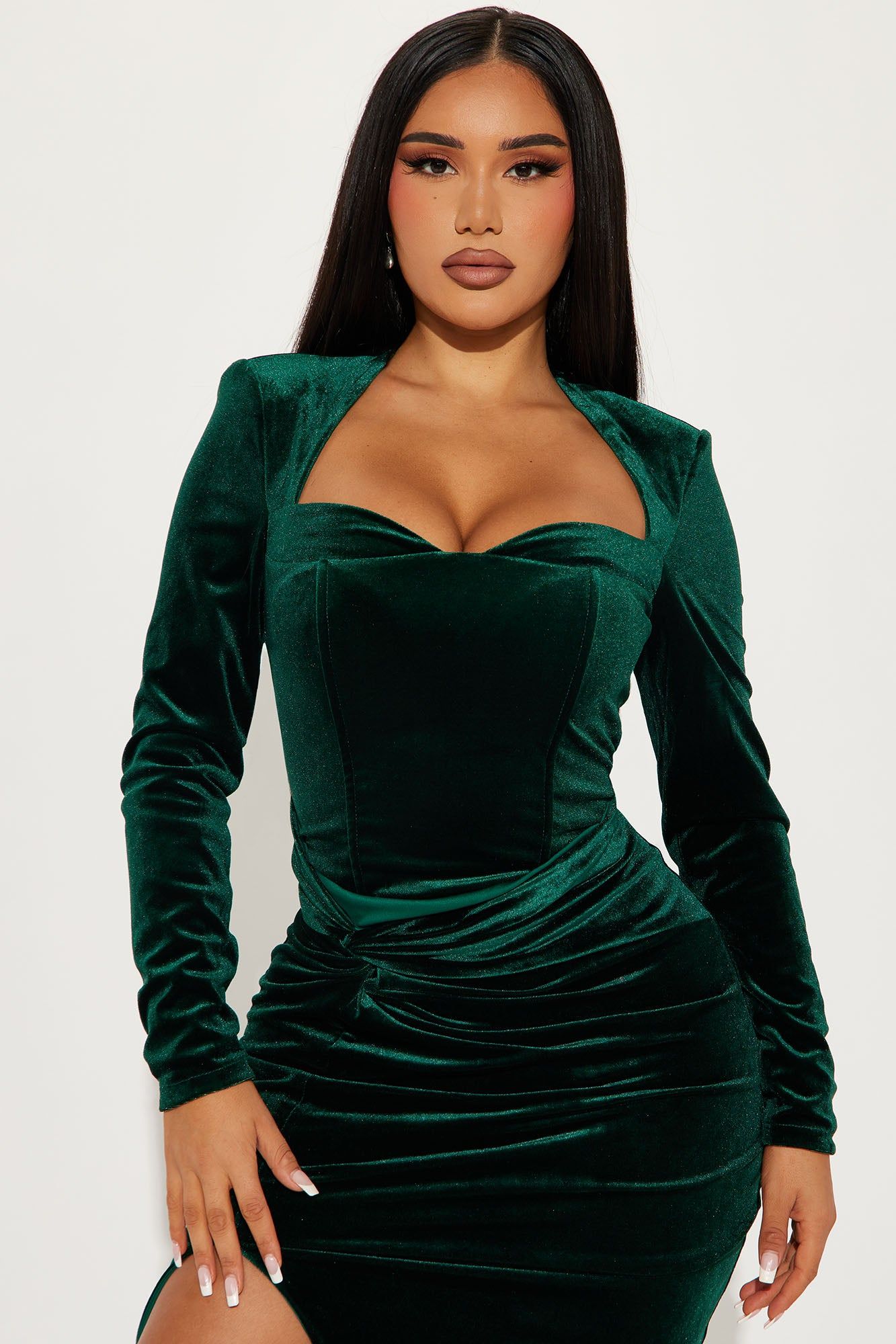 Fiona Velvet Maxi Dress - Hunter sold by Fashion Nova product image thumbnail 2