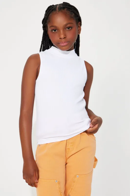 Mini Alyssa Seamless Mock Neck Top - White made by Fashion Nova