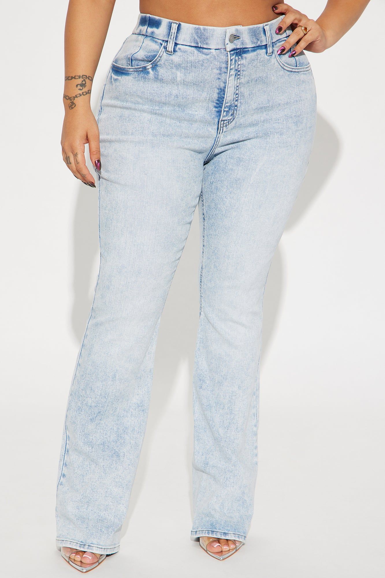She Stands Out Tummy Control Bootcut Jeans - Light Wash sold by Fashion Nova product image thumbnail 5