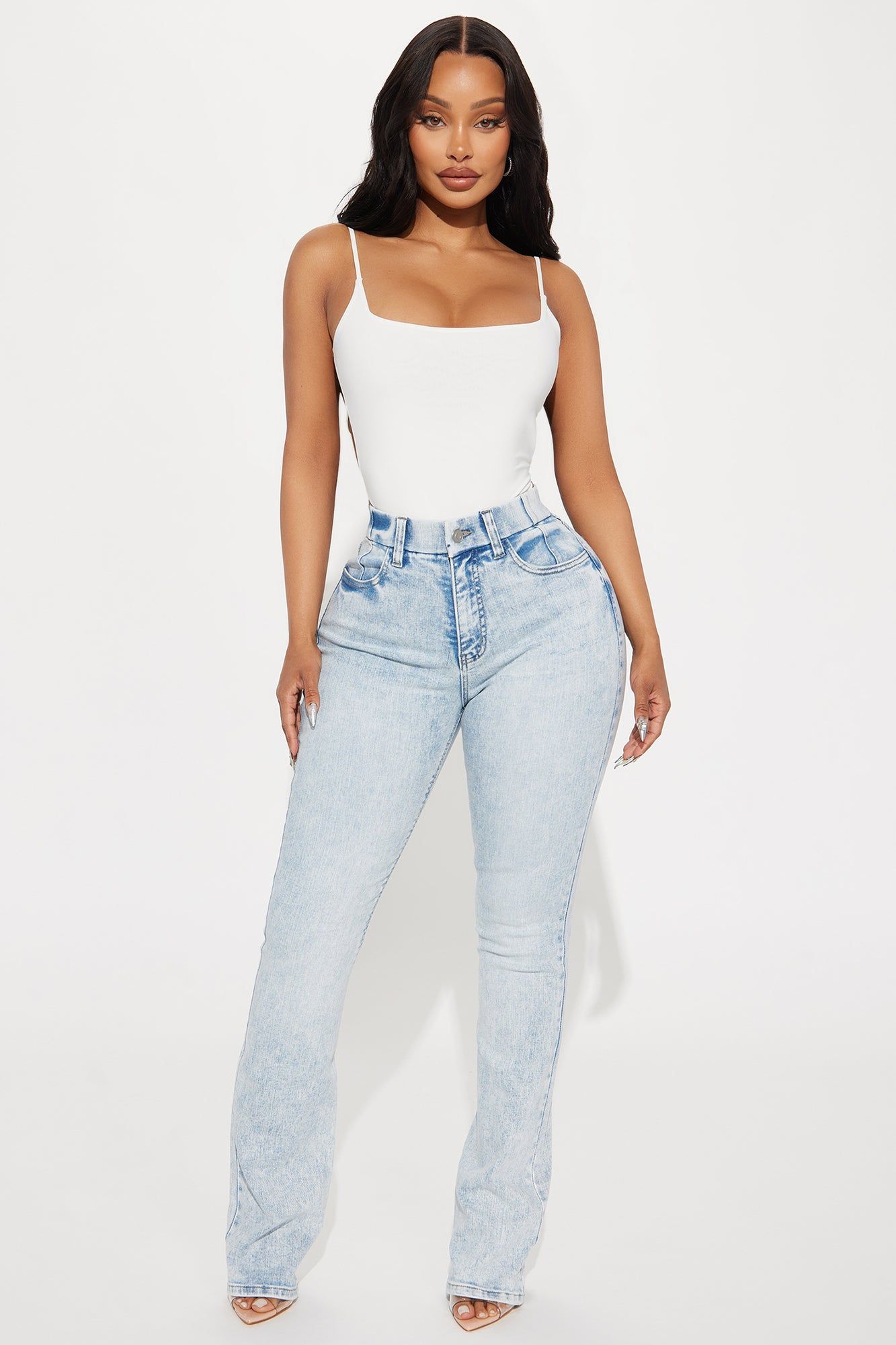 She Stands Out Tummy Control Bootcut Jeans - Light Wash sold by Fashion Nova