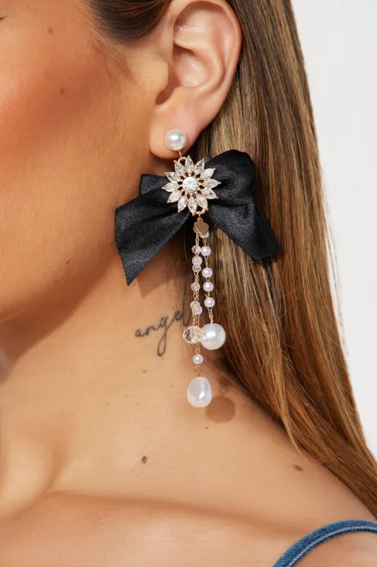 Dreams Do Come True Drop Earrings - Black sold by Fashion Nova