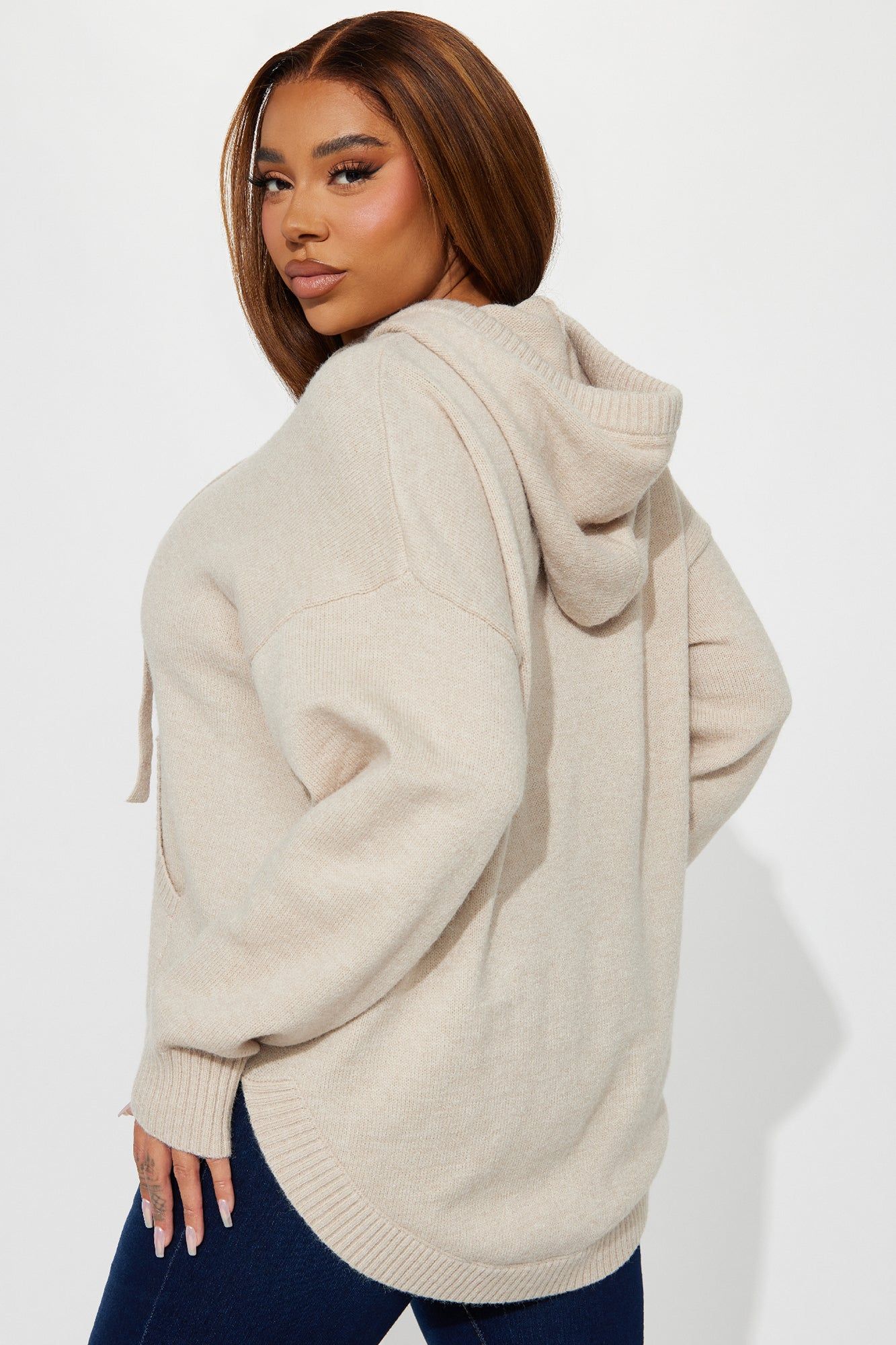 Never Parting Ways Hooded Sweater - Taupe sold by Fashion Nova product image thumbnail 6