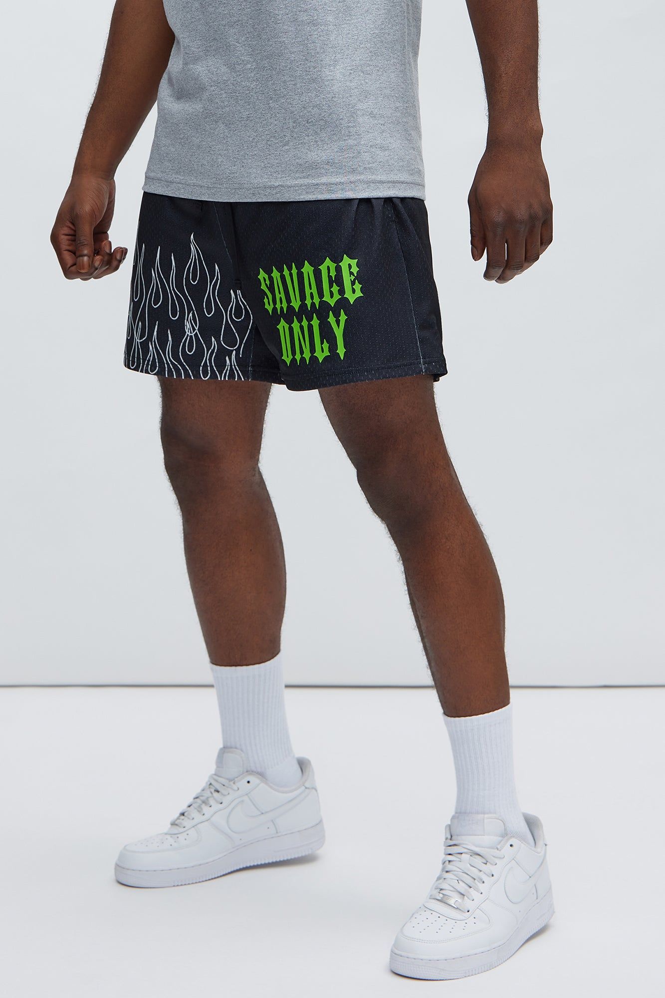 Savage Only Mesh Shorts - Black sold by Fashion Nova