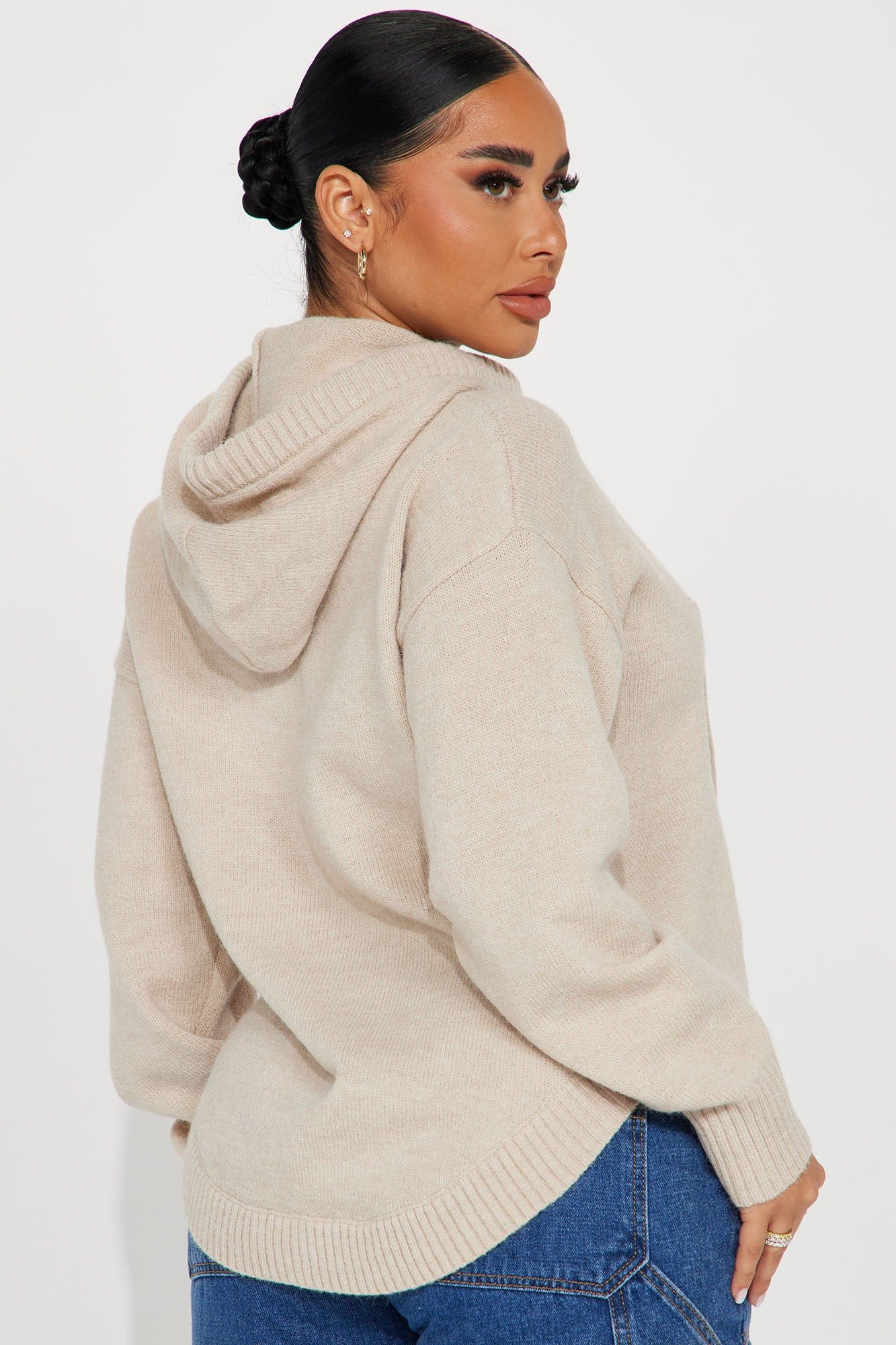 Never Parting Ways Hooded Sweater - Taupe sold by Fashion Nova product image thumbnail 3
