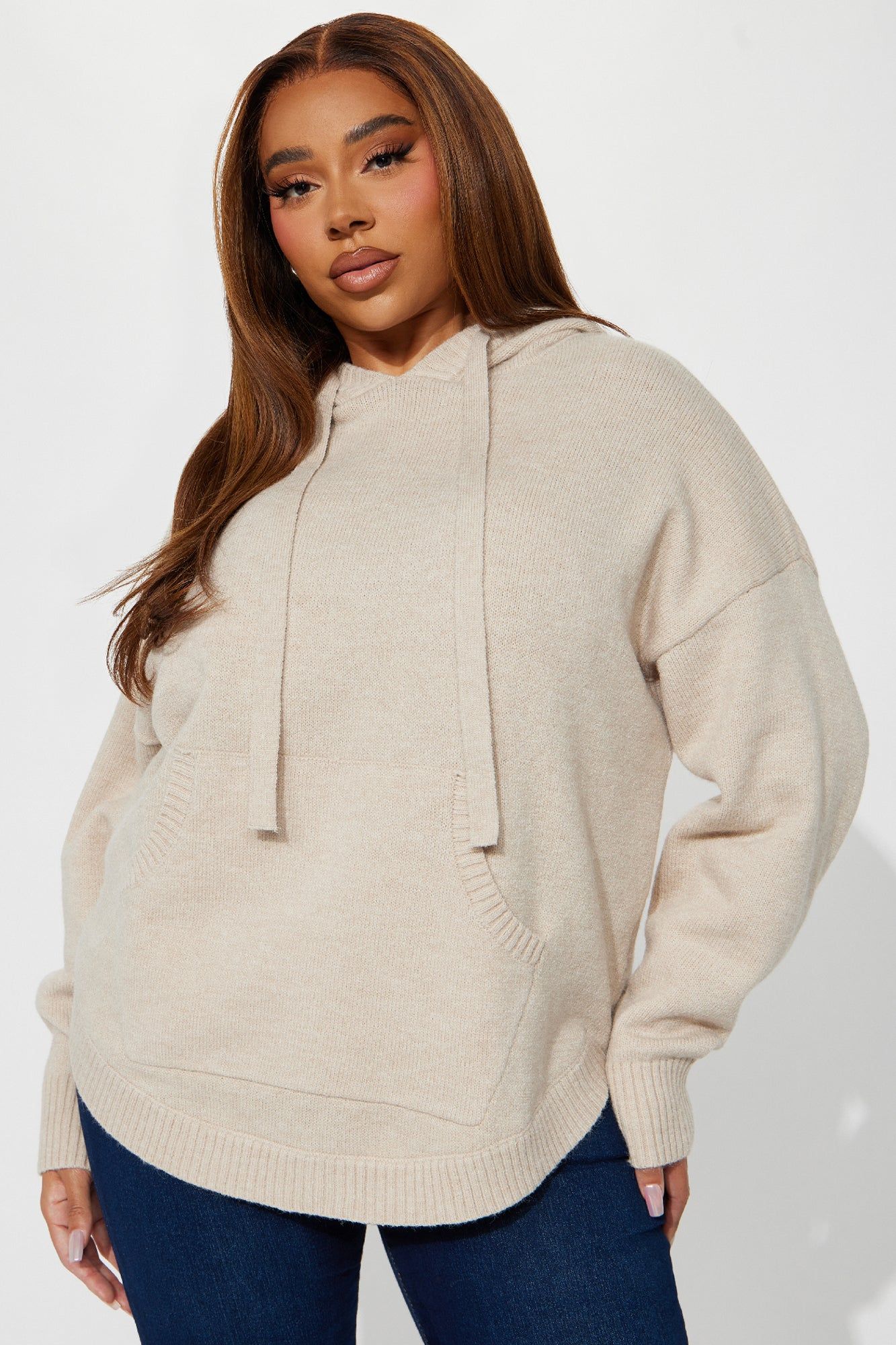 Never Parting Ways Hooded Sweater - Taupe sold by Fashion Nova product image thumbnail 4
