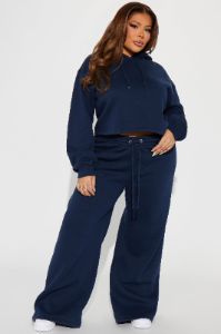 Chill Vibes Fleece Pant Set - Navy sold by Fashion Nova
