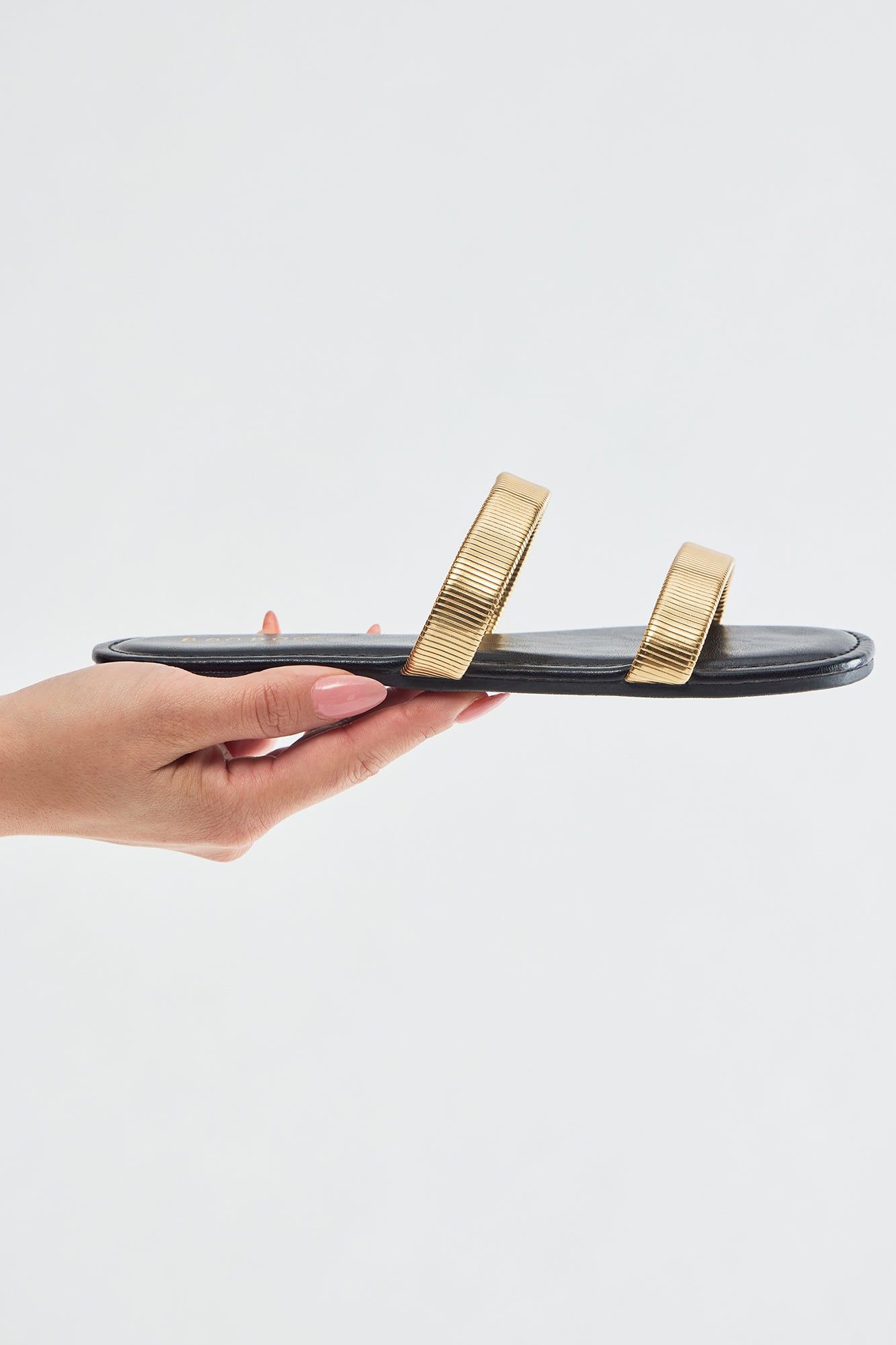 Straight Forward Flat Sandals - Gold sold by Fashion Nova product image thumbnail 2