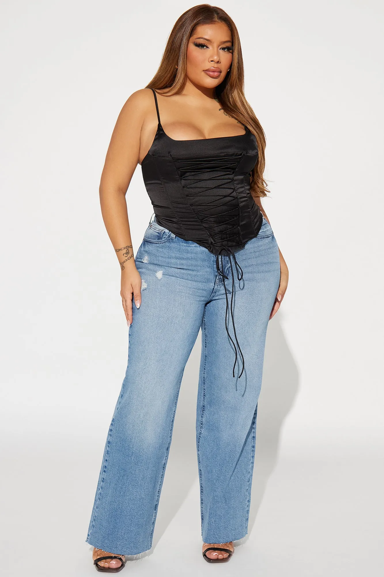 Margot Satin Corset Top - Black sold by Fashion Nova product image thumbnail 5