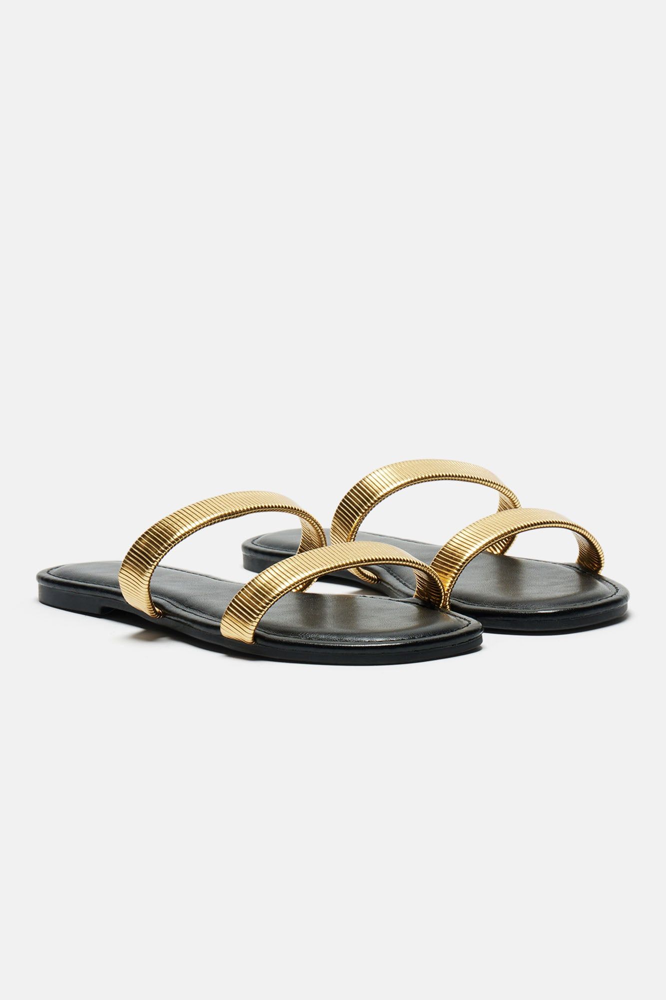 Straight Forward Flat Sandals - Gold sold by Fashion Nova product image thumbnail 3