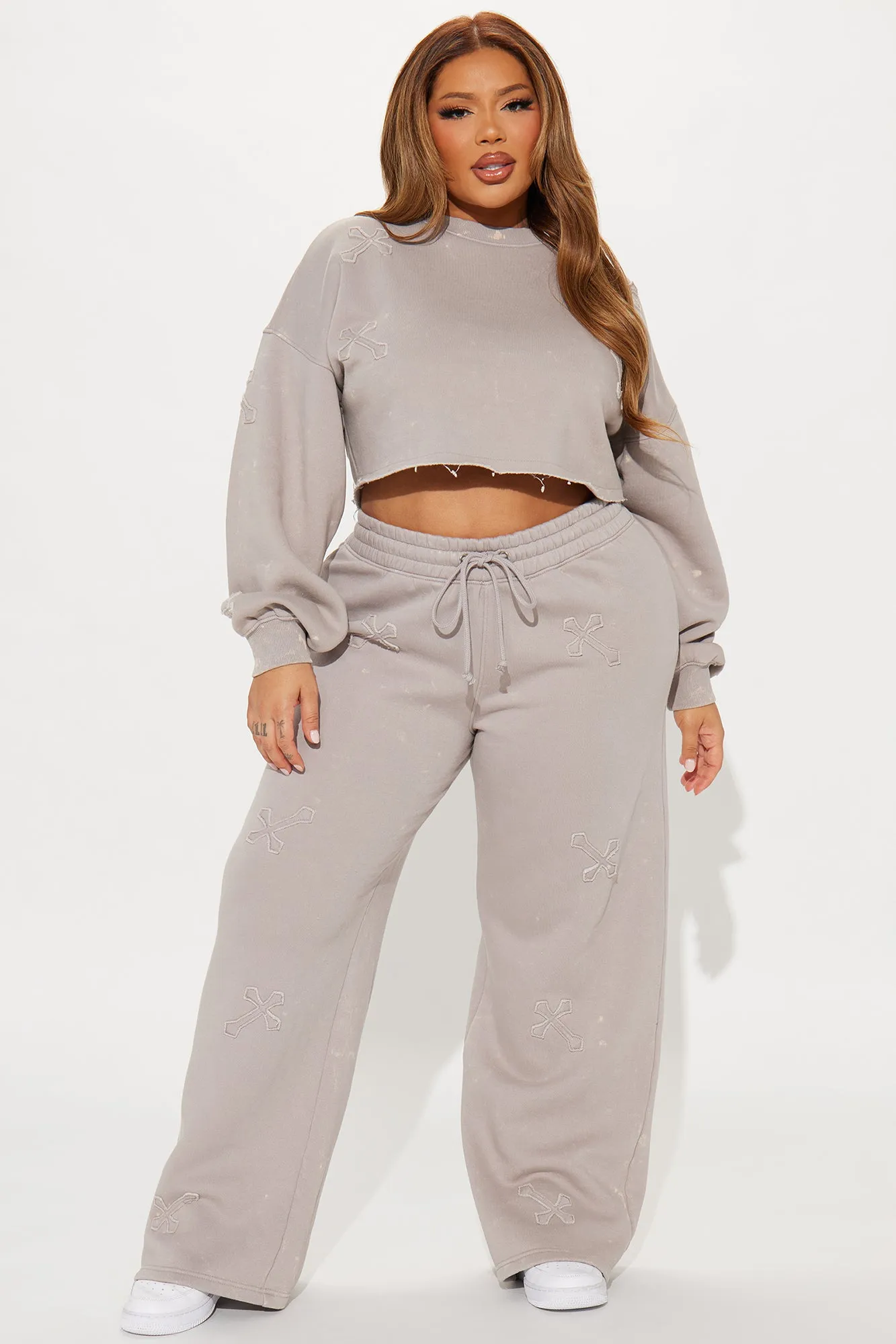Wake Up Blessed Washed Pant - Grey/combo sold by Fashion Nova product image thumbnail 4