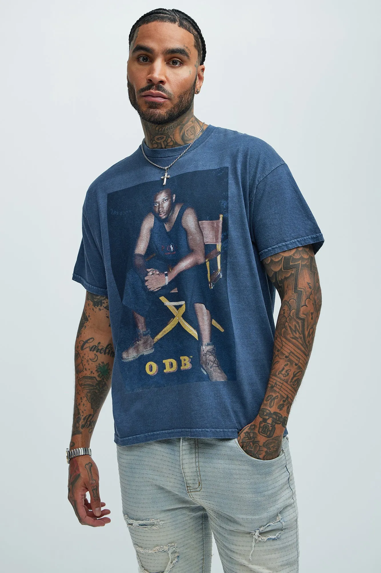 Ol Dirty Bastard Dirt McGirt Short Sleeve Tee - Navy sold by Fashion Nova