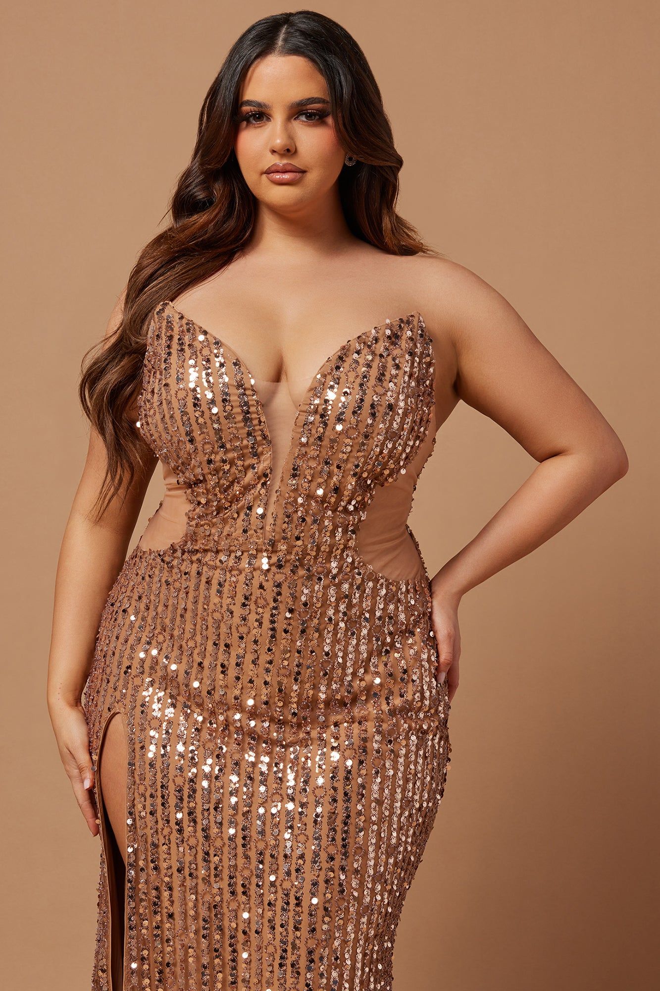 Alessandra Sequin Gown - Nude sold by Fashion Nova product image thumbnail 6