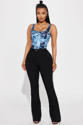 Mind Your Own Business Flare Pant - Black sold by Fashion Nova