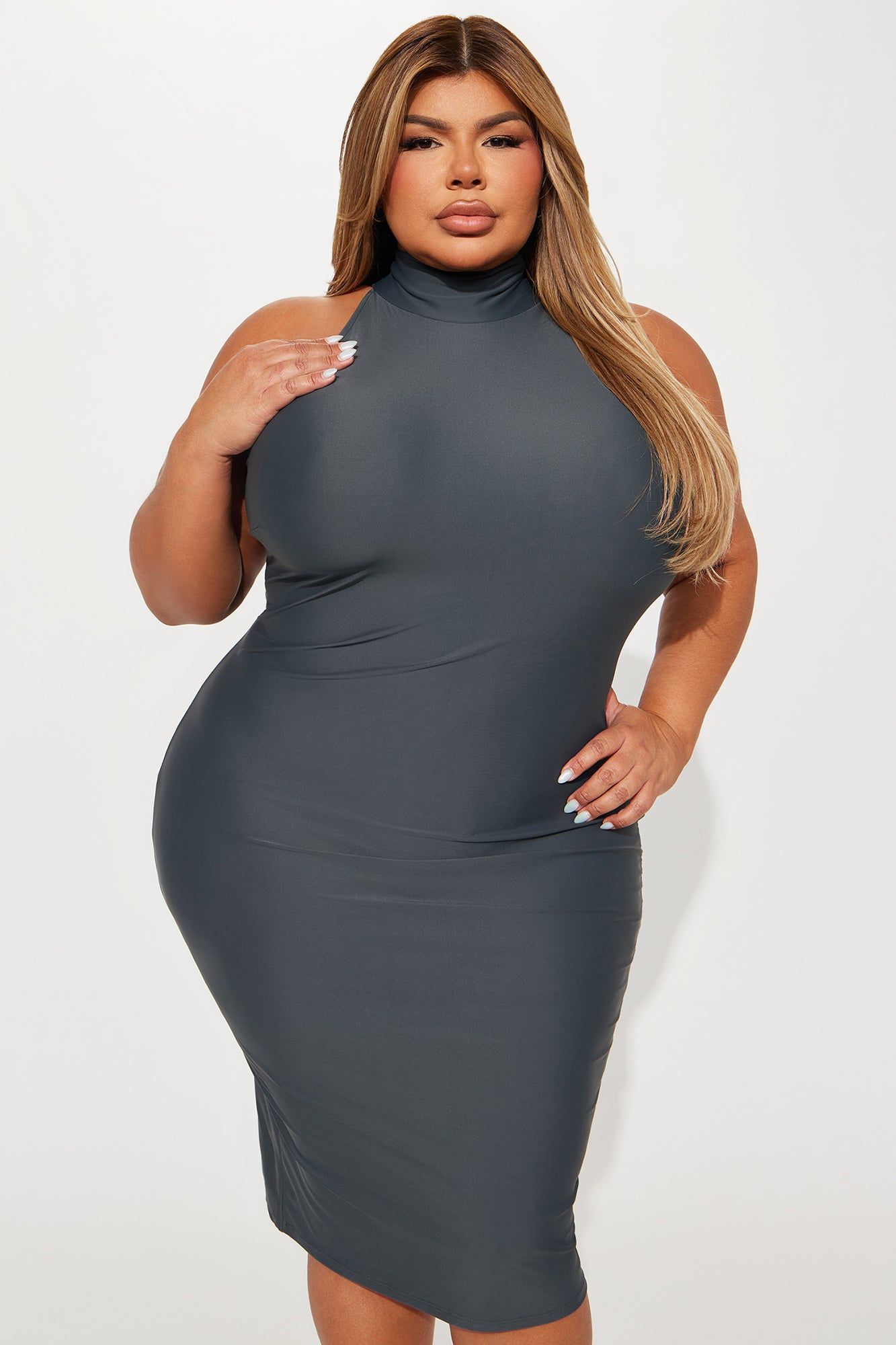 Gabriella Sculpting Midi Dress - Charcoal sold by Fashion Nova product image thumbnail 2