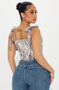 Exotic Love Corset Top - Brown/combo sold by Fashion Nova