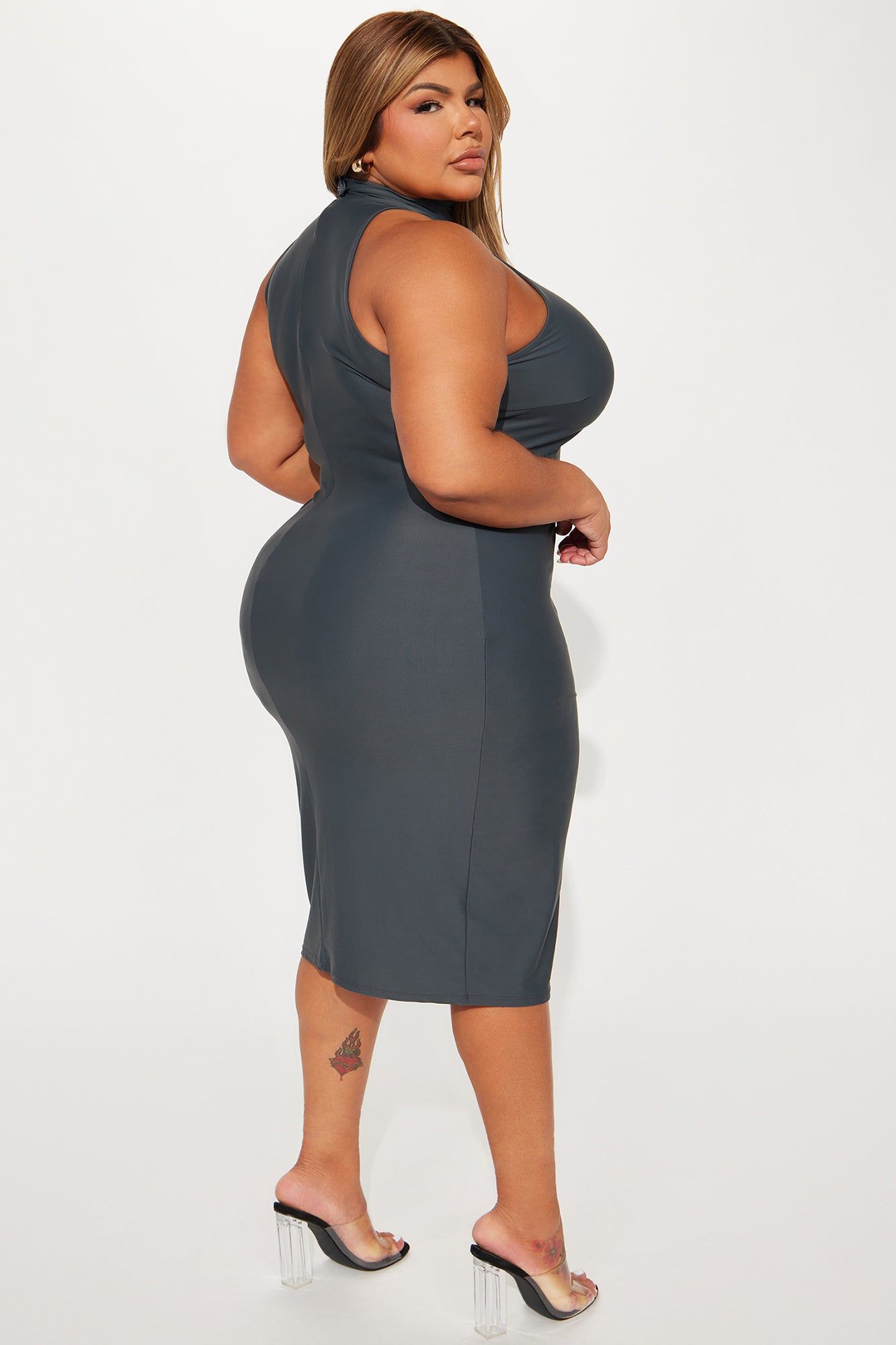 Gabriella Sculpting Midi Dress - Charcoal sold by Fashion Nova product image thumbnail 3