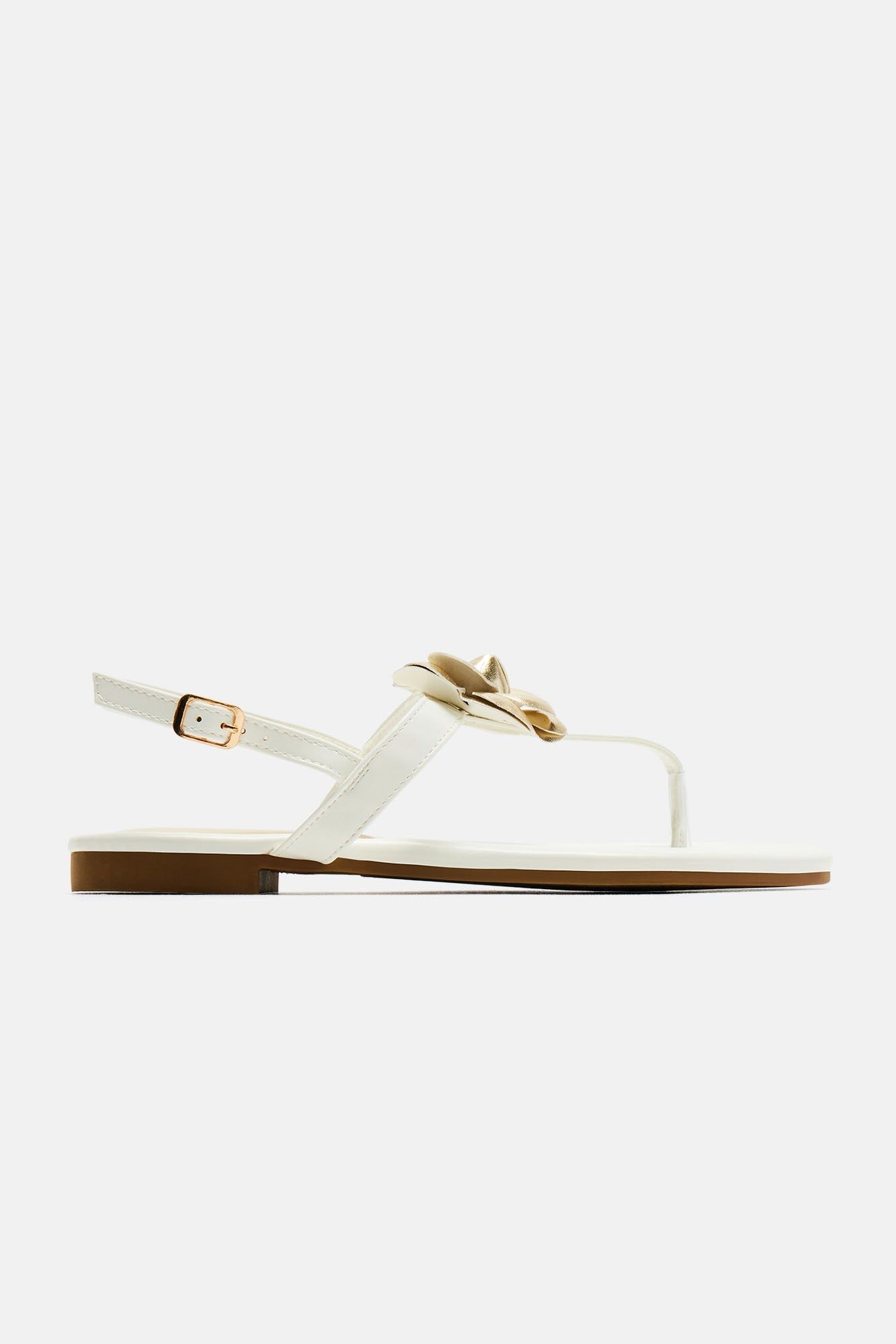 She's New Flat Sandals - White sold by Fashion Nova product image thumbnail 4