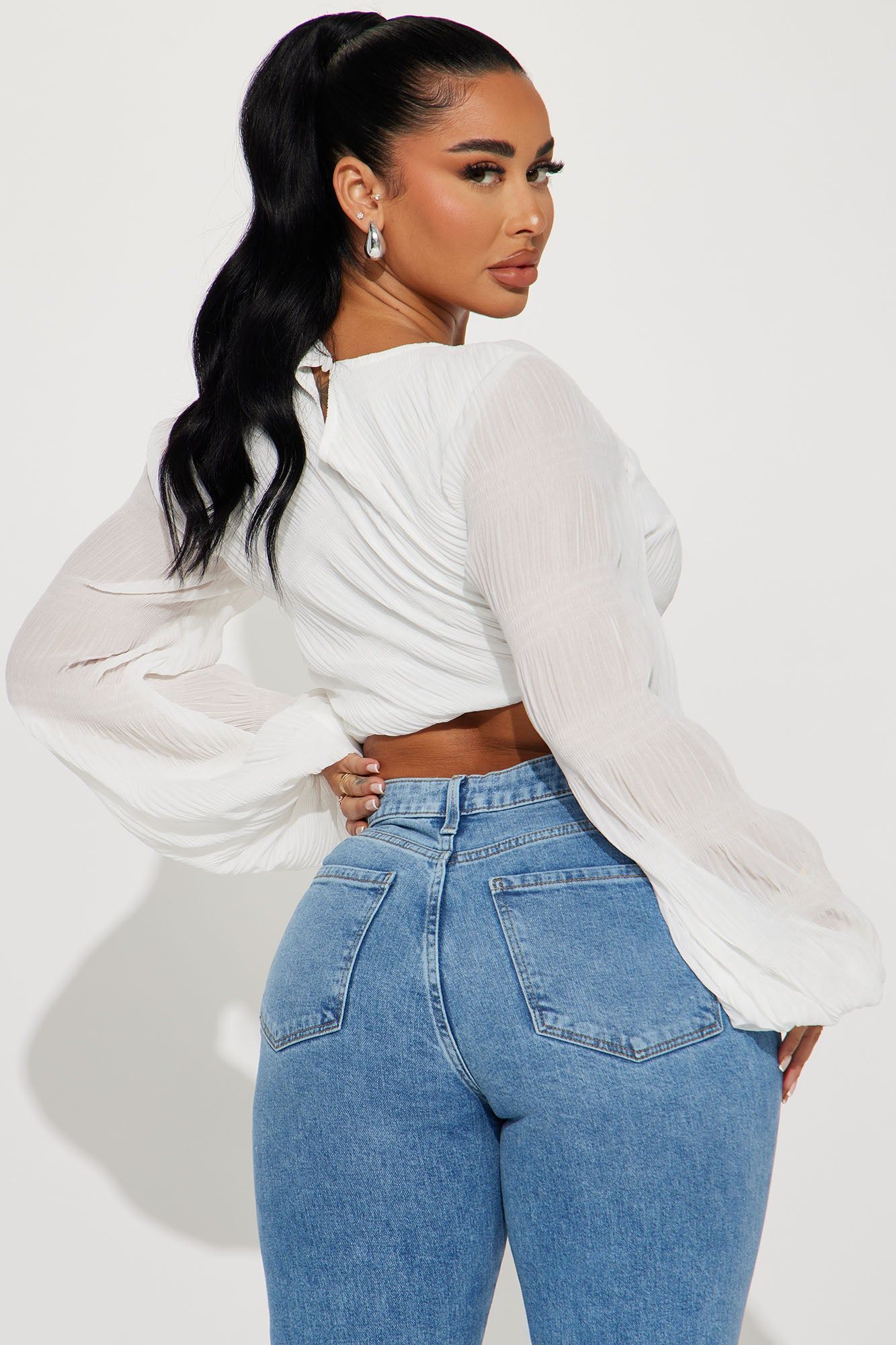 Out For Brunch Blouse Top - White sold by Fashion Nova product image thumbnail 3