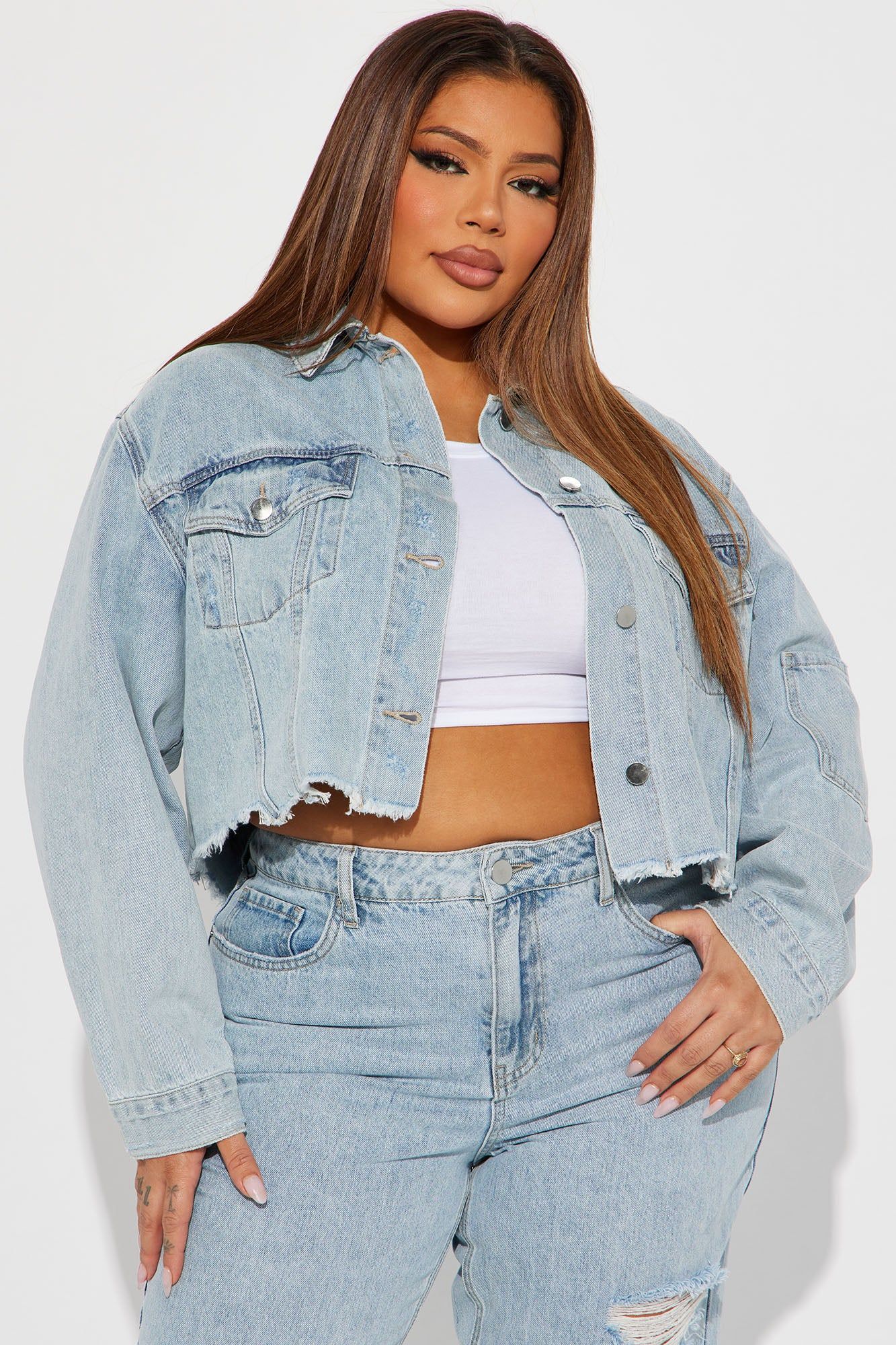 Fly By Night Denim Trucker Jacket - Light Wash sold by Fashion Nova product image thumbnail 4