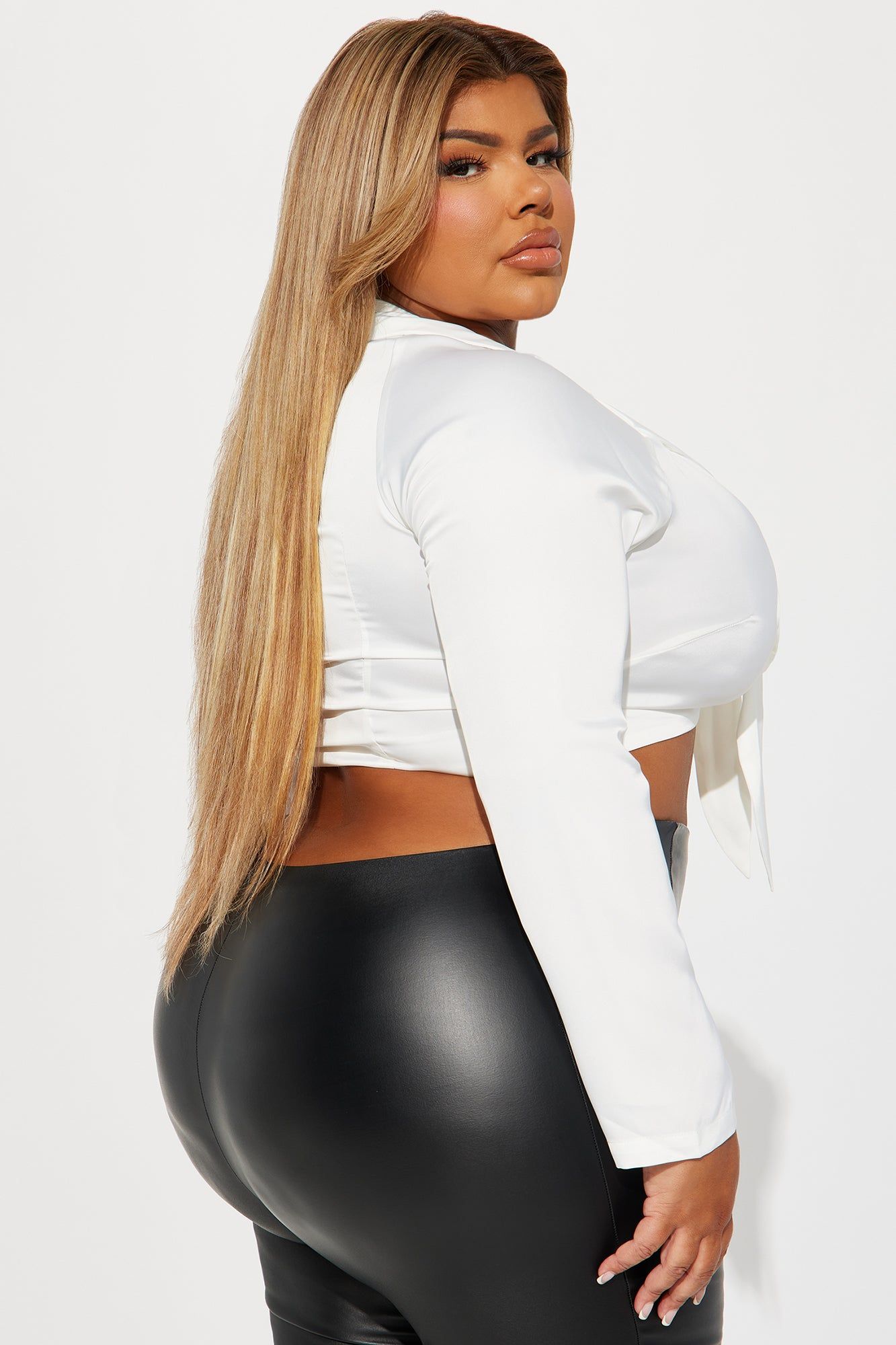 Park Picnic Satin Blouse Top - White sold by Fashion Nova product image thumbnail 5