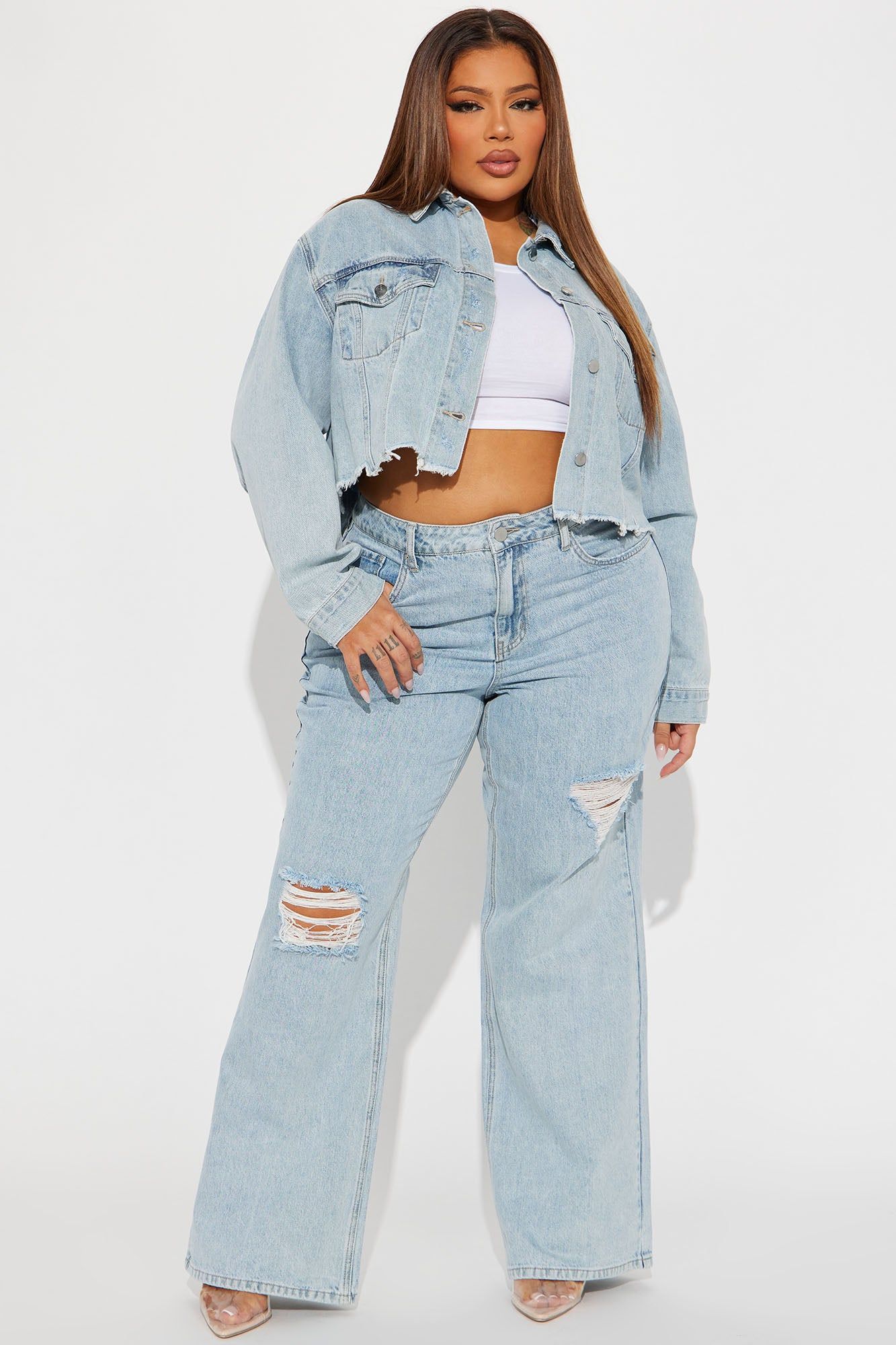 Fly By Night Denim Trucker Jacket - Light Wash sold by Fashion Nova product image thumbnail 5