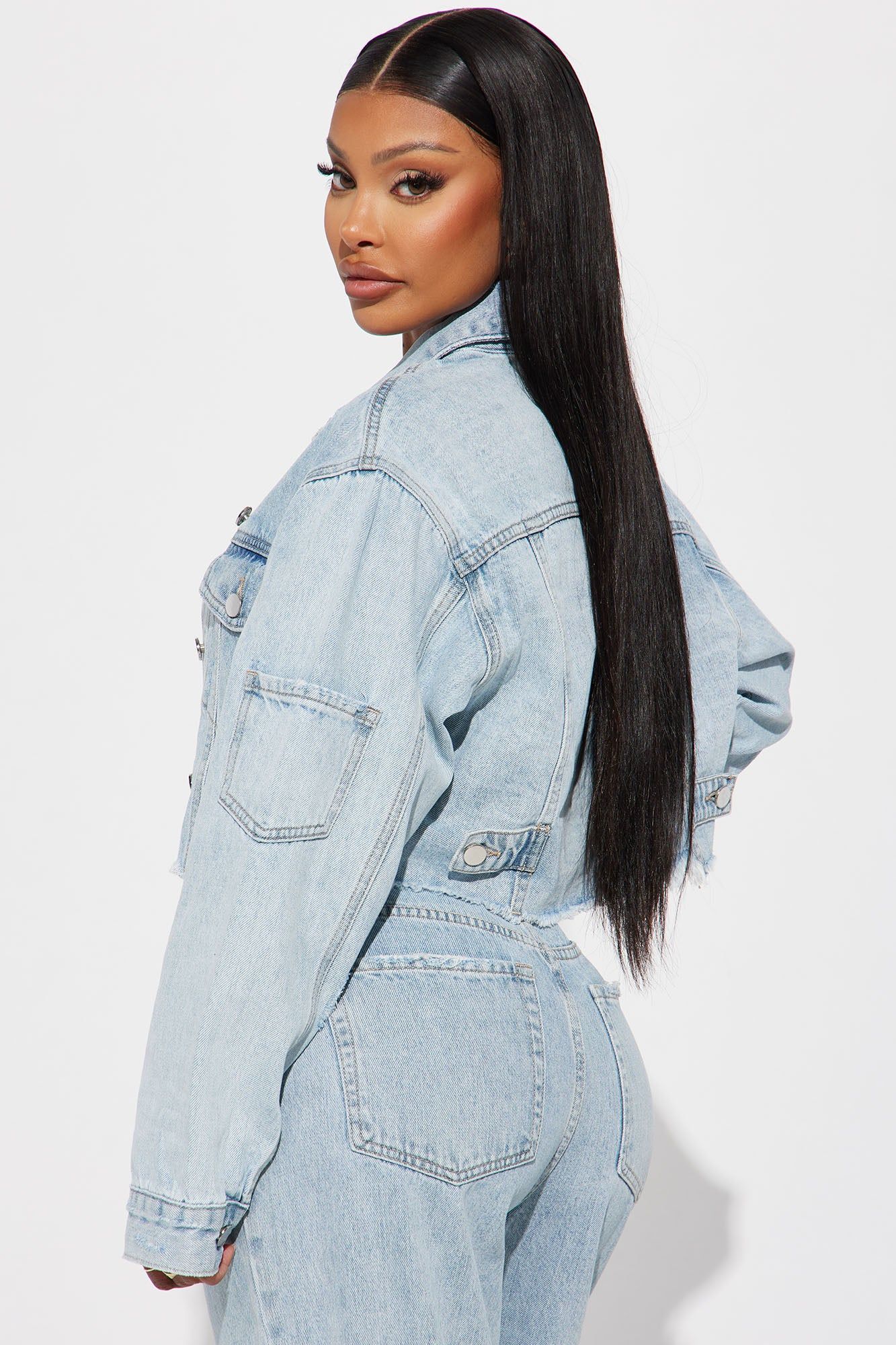 Fly By Night Denim Trucker Jacket - Light Wash sold by Fashion Nova product image thumbnail 3