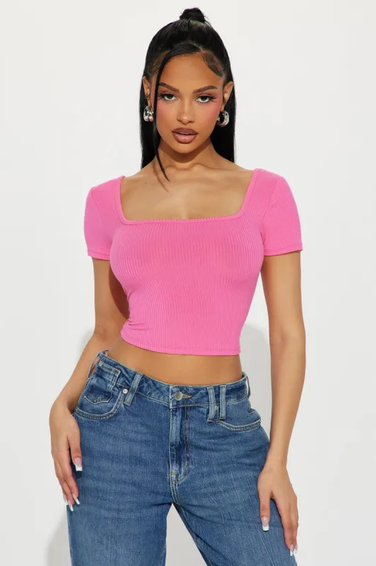 Callie Square Neck Tee - Rose sold by Fashion Nova