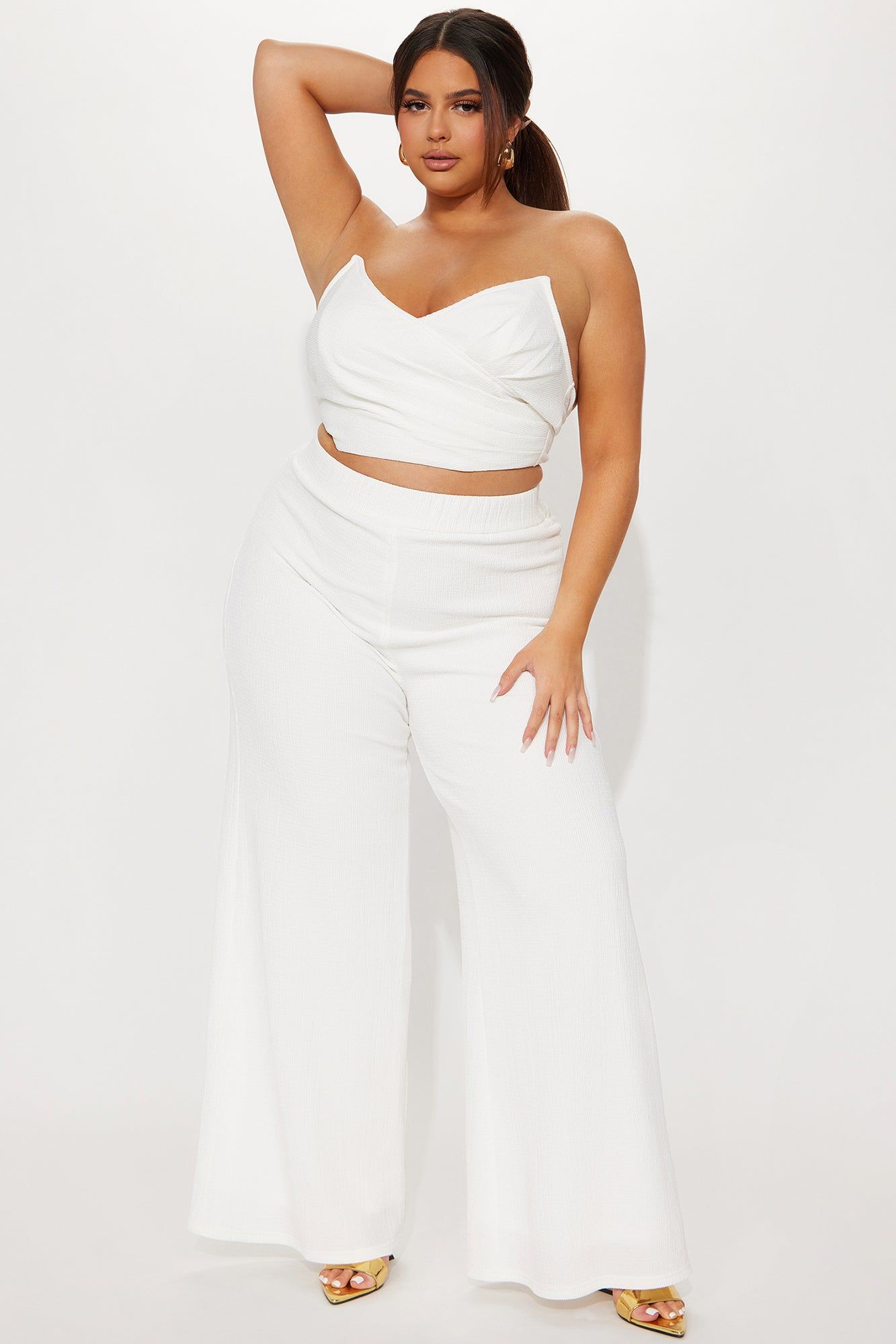 Telling On You Textured Pant Set - White sold by Fashion Nova product image thumbnail 4