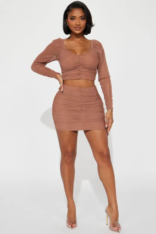 Penny Mini Skirt - Mocha sold by Fashion Nova