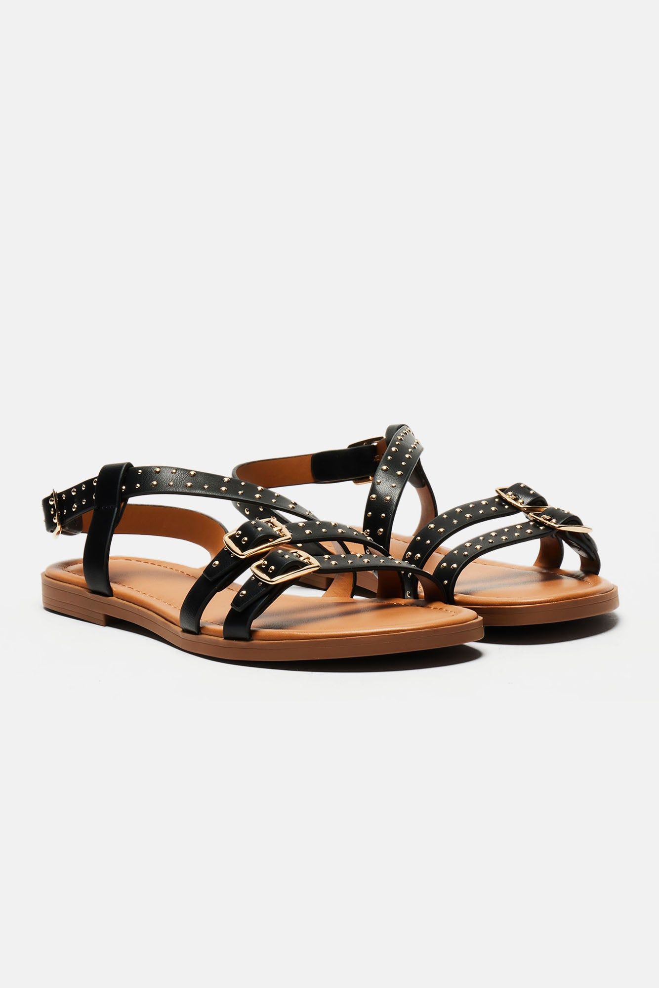 Getting Lost Studded Sandals - Black sold by Fashion Nova product image thumbnail 2