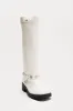 Marrakech Buckle Knee High Boots - White sold by Fashion Nova