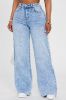 So Valid Stretch Wide Leg Jeans - Light Wash sold by Fashion Nova