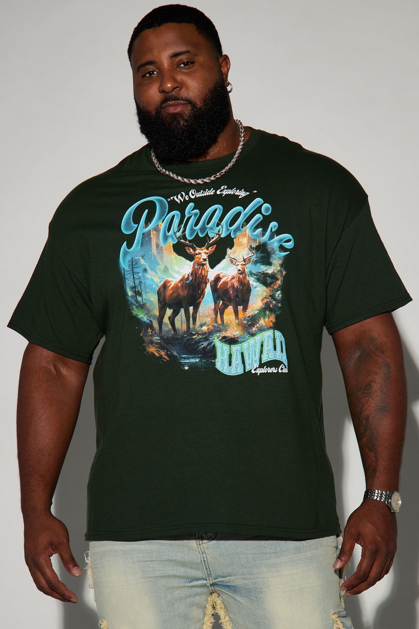 Hawaii Paradise Short Sleeve Tee - Hunter sold by Fashion Nova product image thumbnail 4