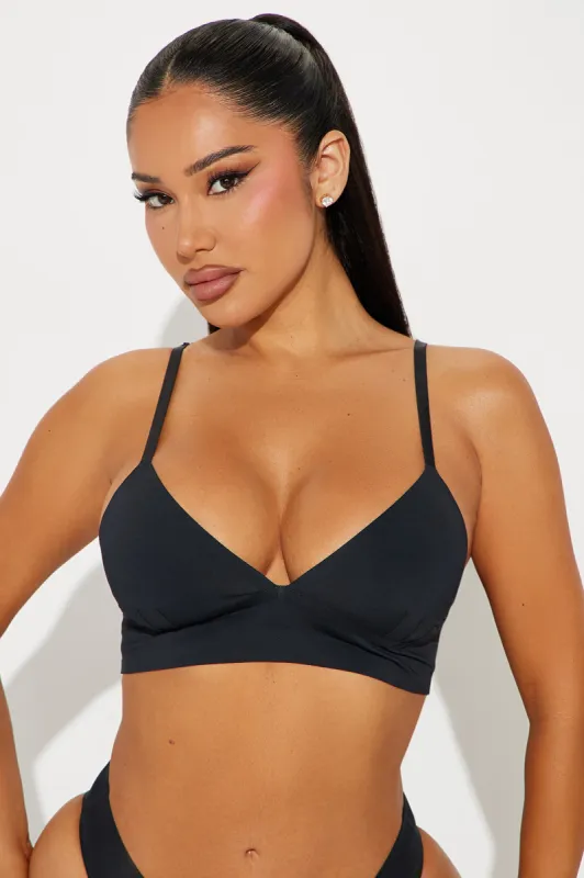 Barely There Micro Shine Longline Bralette - Black sold by Fashion Nova