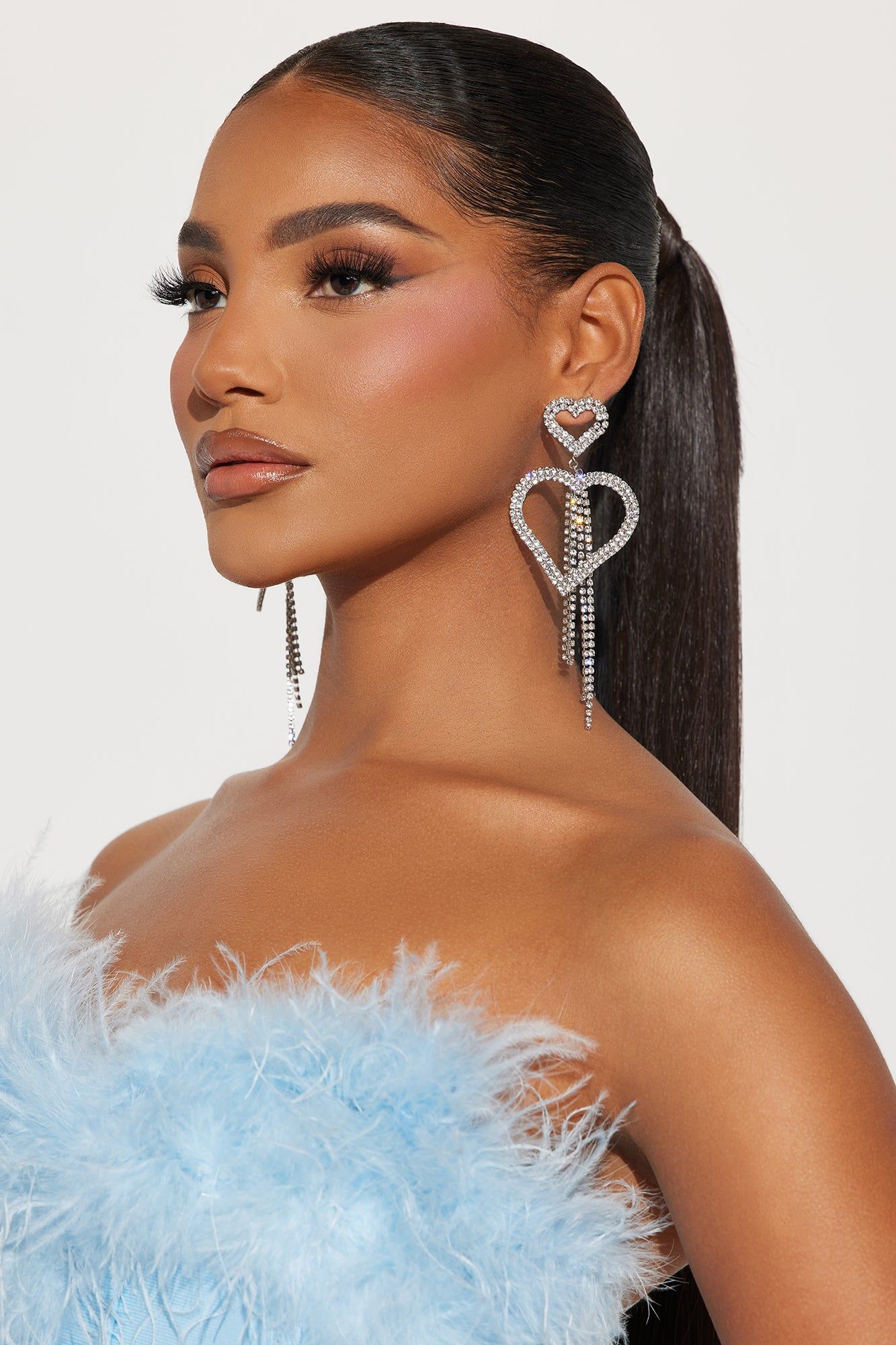 Open Heart Drop Earrings - Silver sold by Fashion Nova product image thumbnail 2